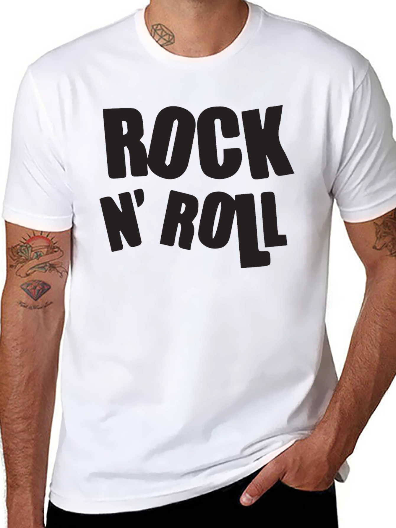 Rock N Roll Black Graphic T-Shirt