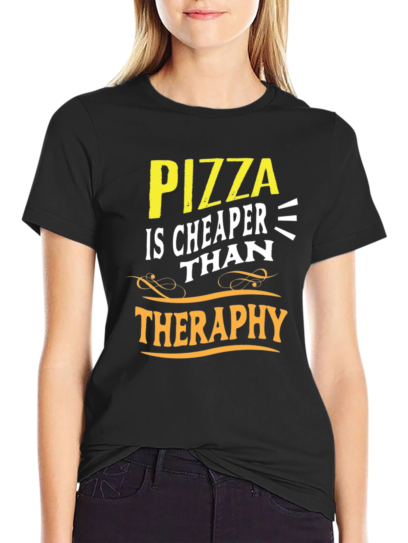 Pizza Cheaper Than Therapy Graphic Tee