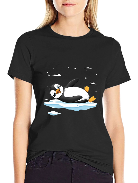Cool Penguin on Ice T-Shirt - Black