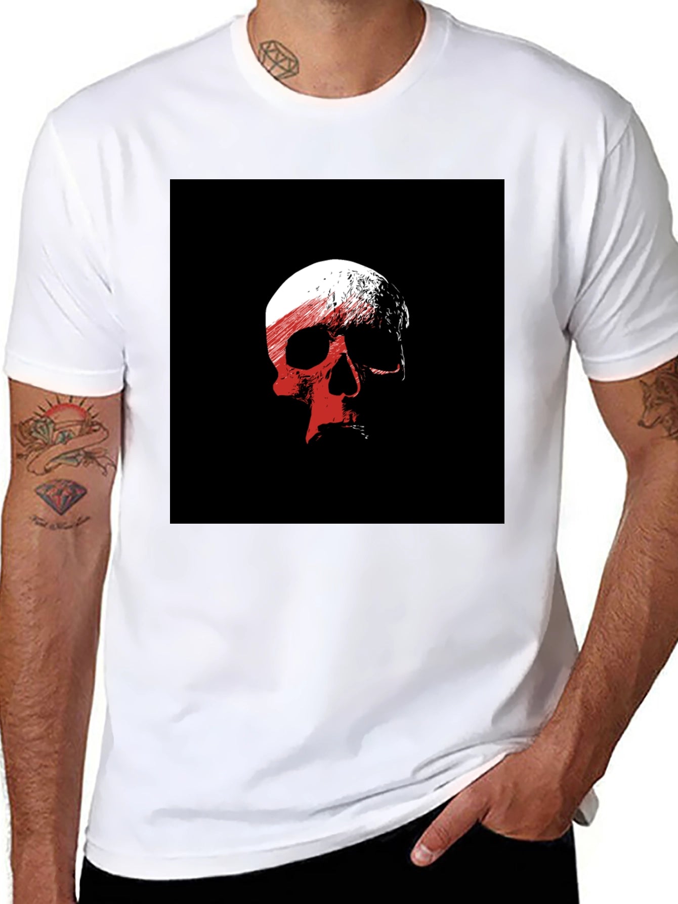 Skull Graphic Black T-Shirt - Edgy Casual Wear