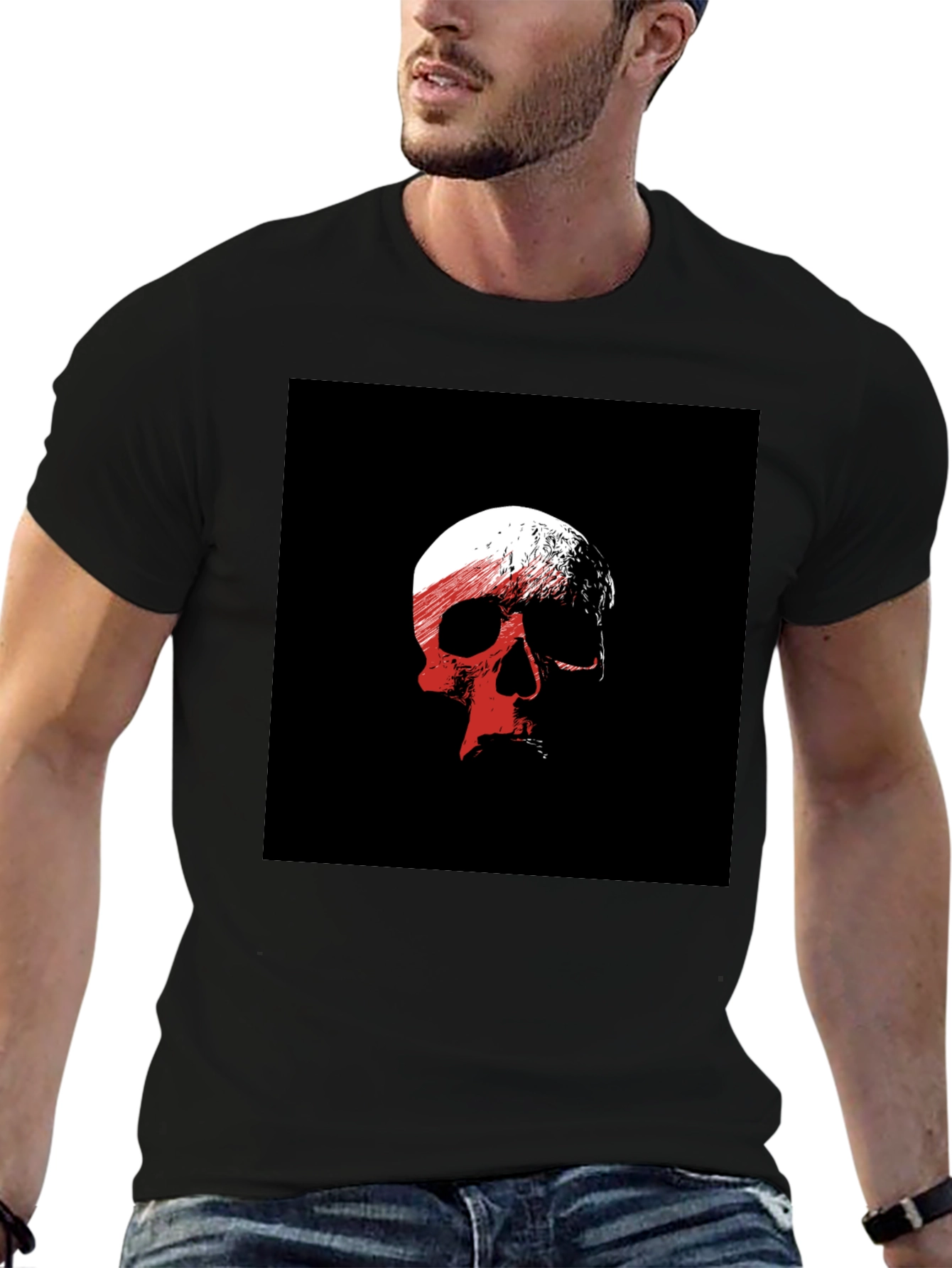 Skull Graphic Black T-Shirt - Edgy Casual Wear