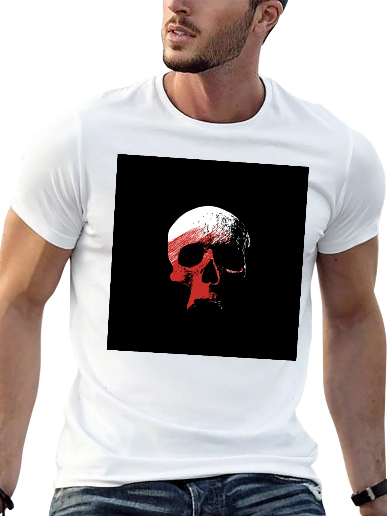 Skull Graphic Black T-Shirt - Edgy Casual Wear
