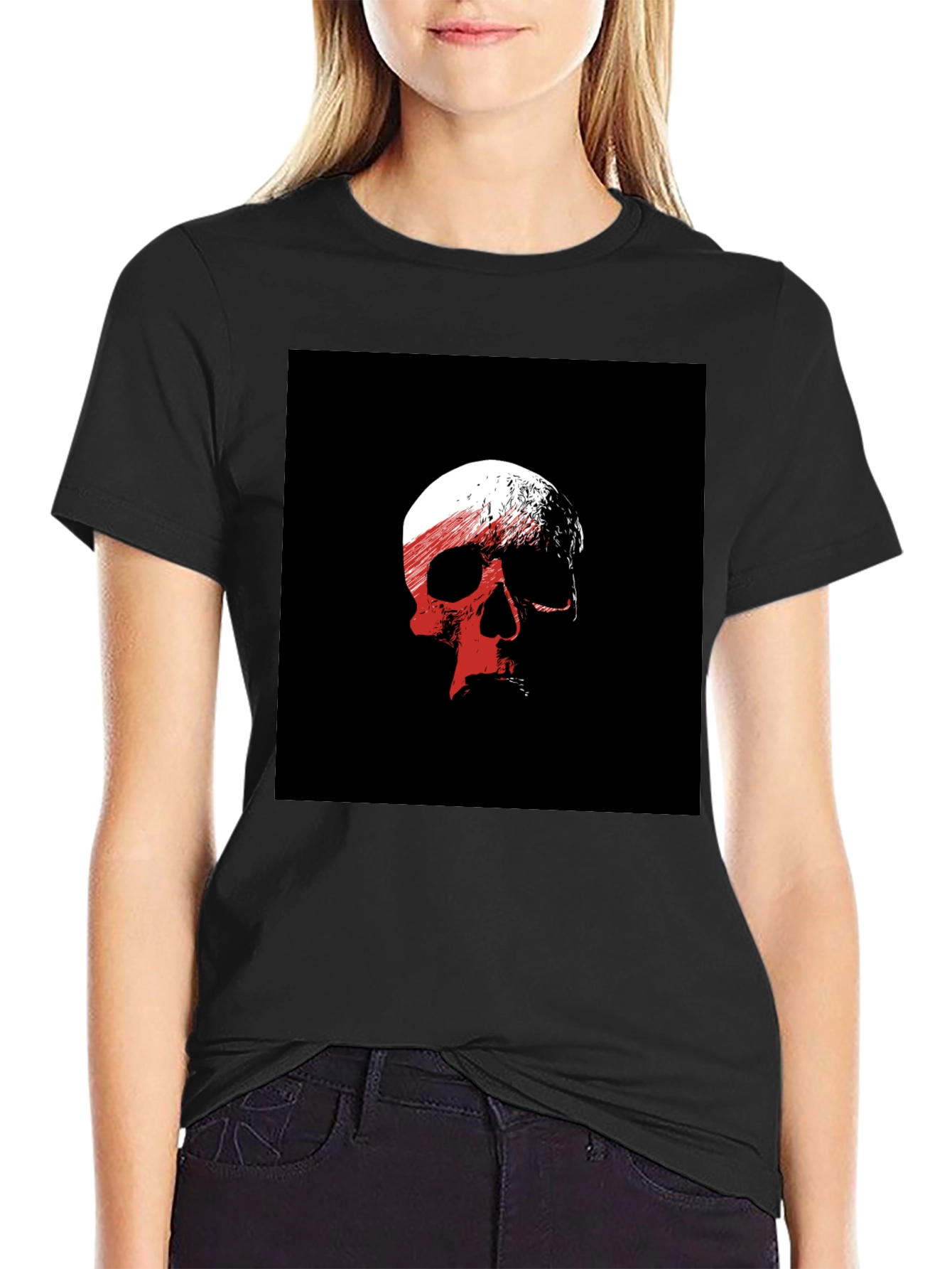 Skull Graphic Black T-Shirt - Edgy Casual Wear