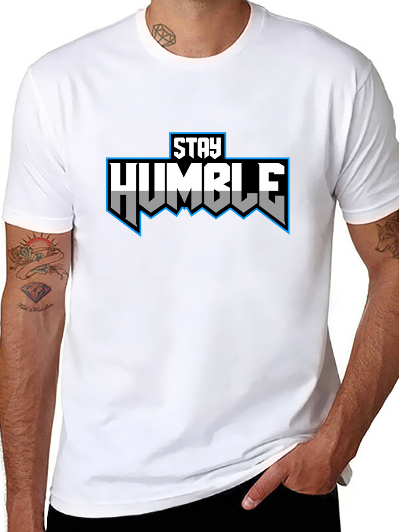 Stay Humble Graphic Tee - Black Short Sleeve
