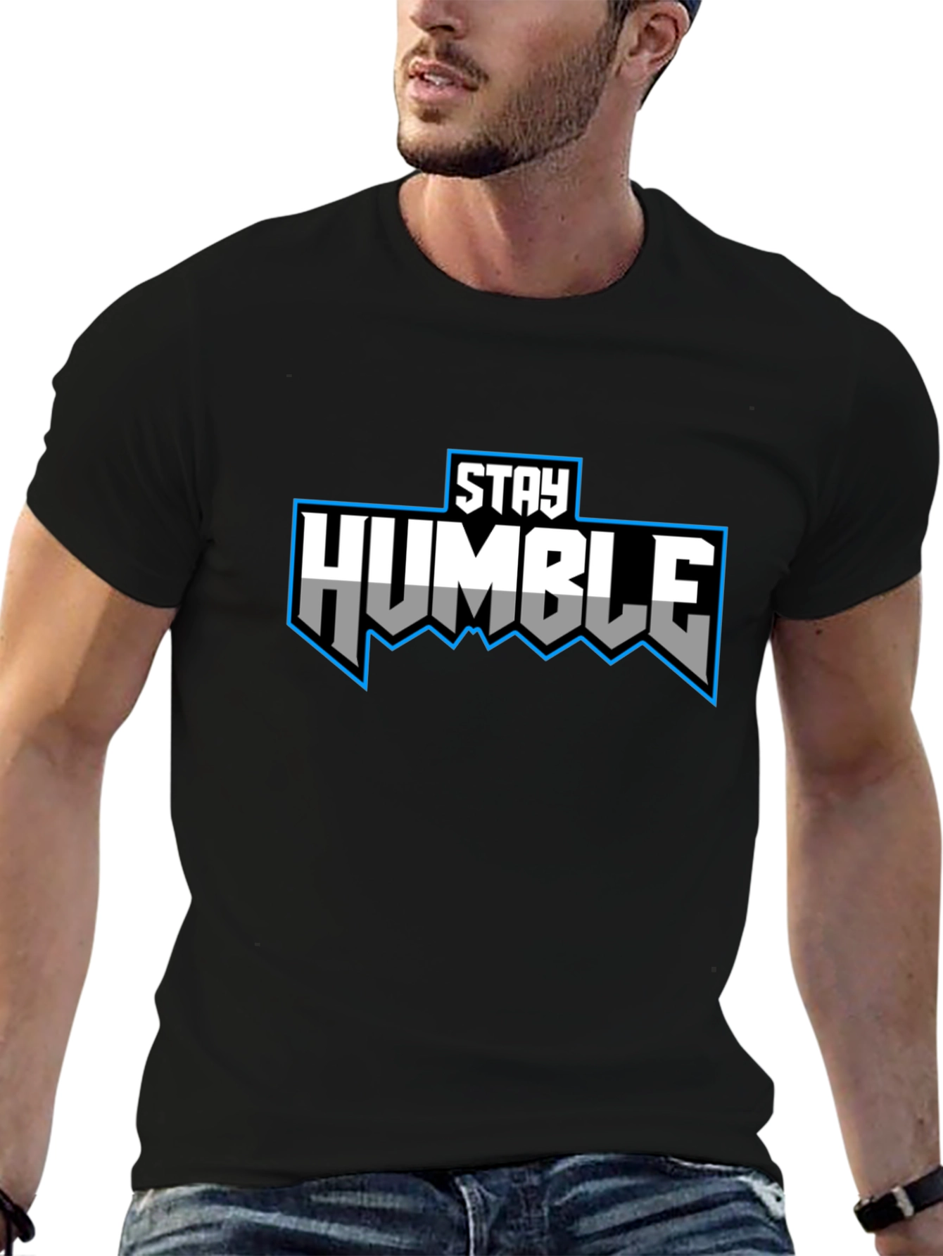 Stay Humble Graphic Tee - Black Short Sleeve