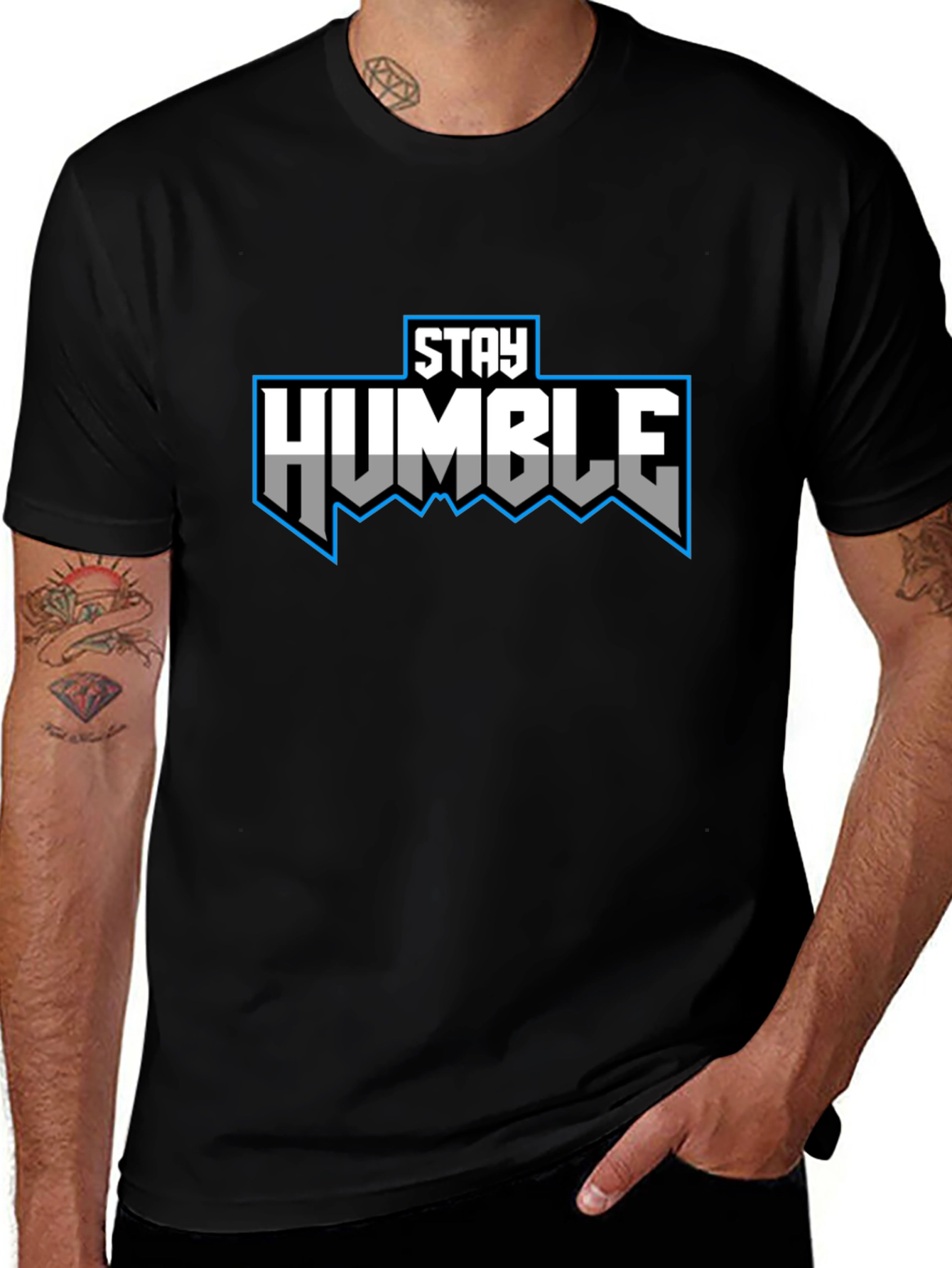 Stay Humble Graphic Tee - Black Short Sleeve