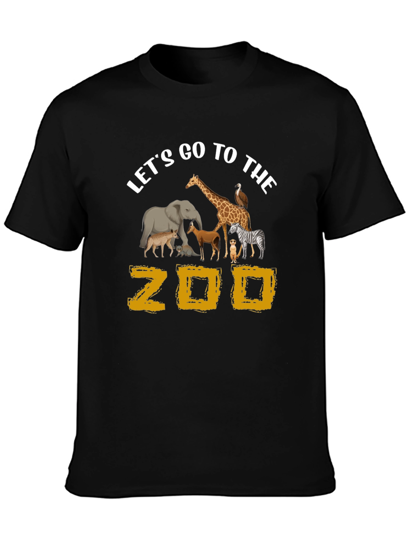 Lets Go To The Zoo Black Graphic T-Shirt