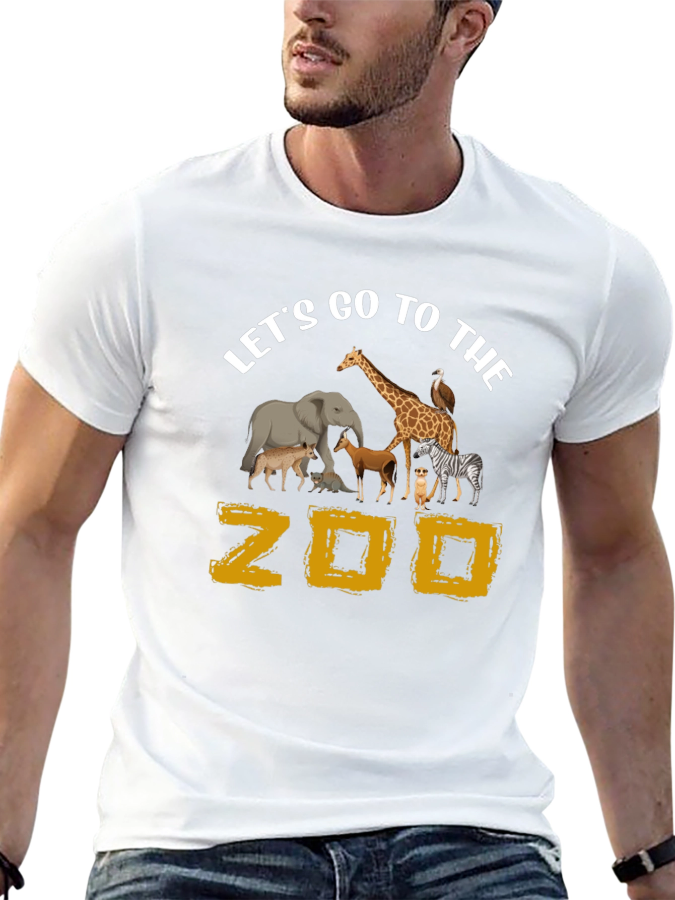 Lets Go To The Zoo Black Graphic T-Shirt