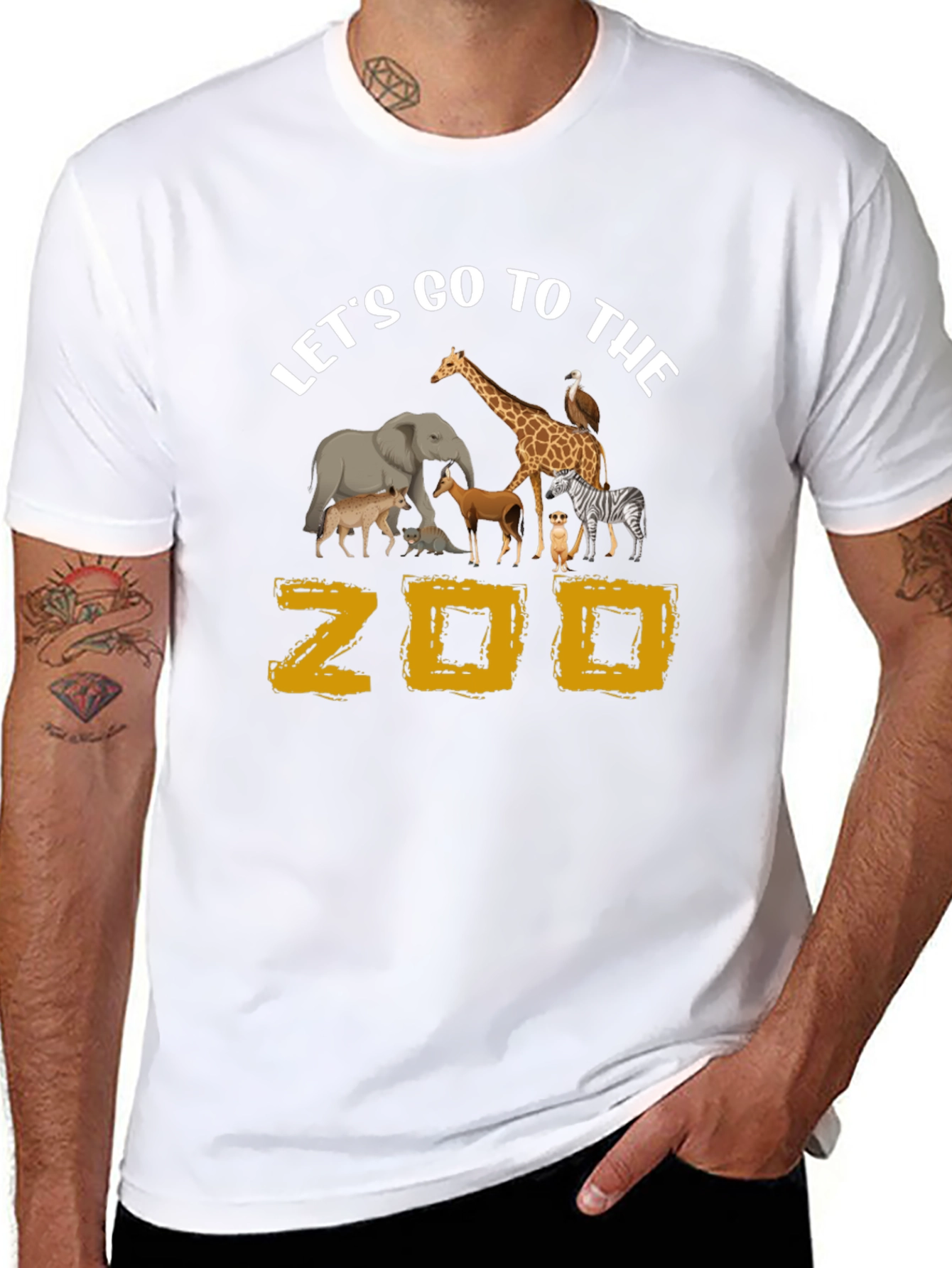 Lets Go To The Zoo Black Graphic T-Shirt