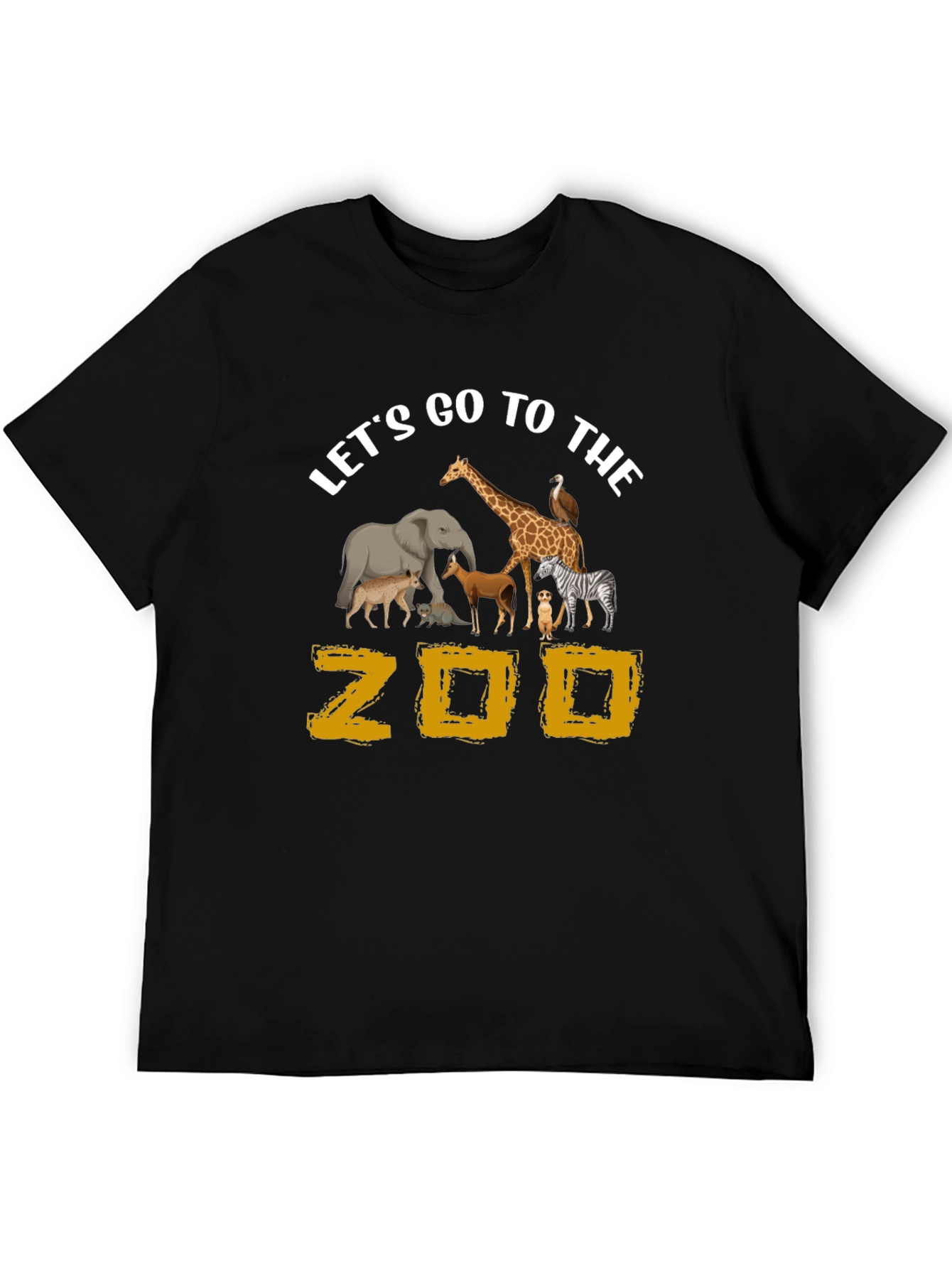 Lets Go To The Zoo Black Graphic T-Shirt