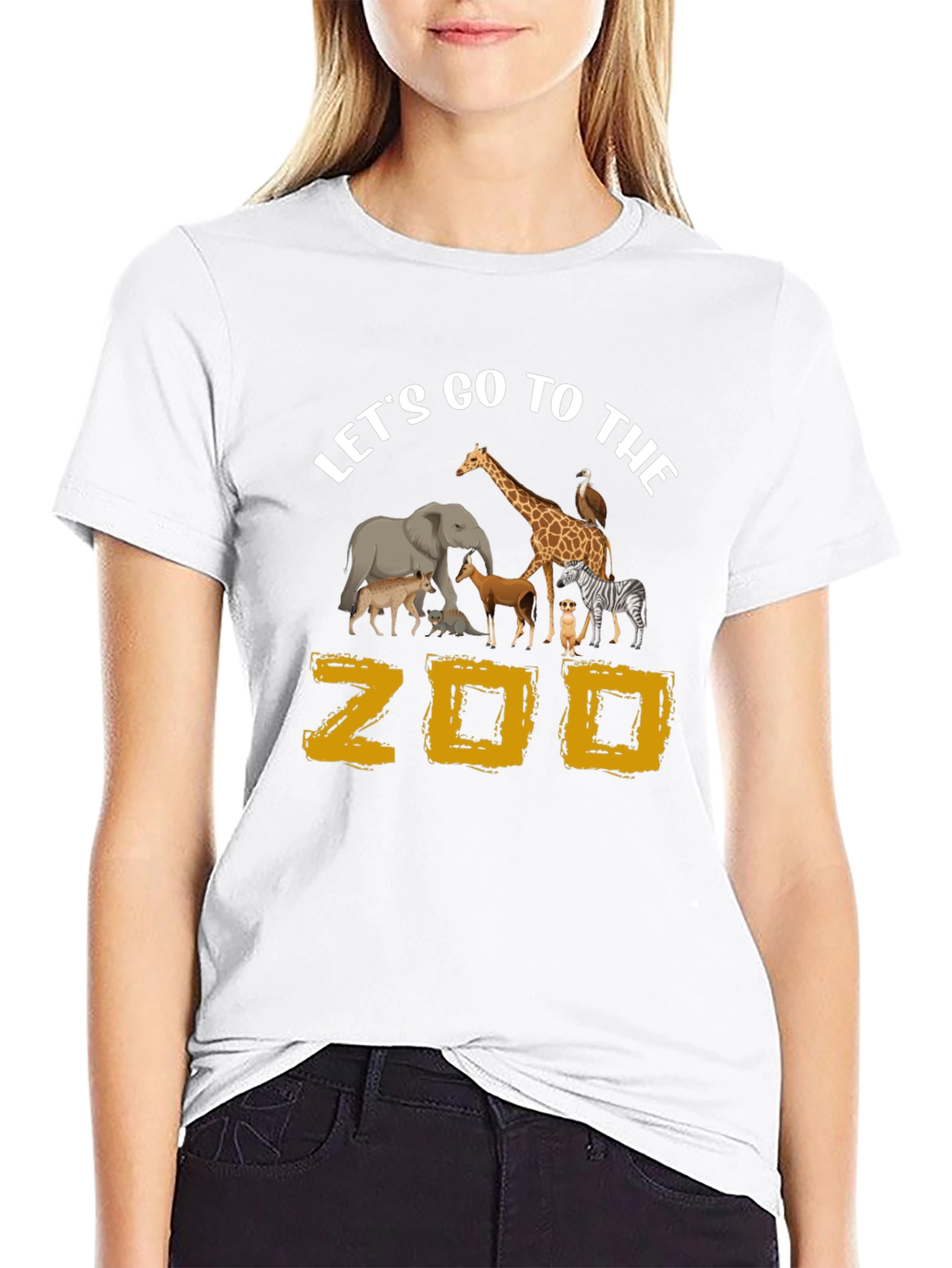 Lets Go To The Zoo Black Graphic T-Shirt