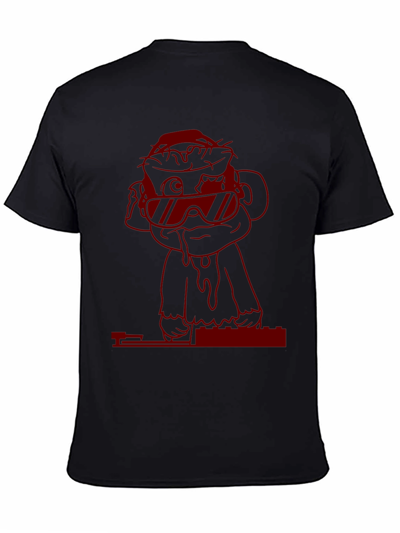 Cool Monkey DJ Graphic Tee - Black
