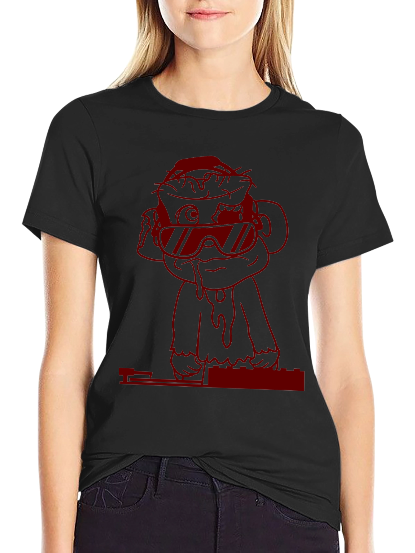 Cool Monkey DJ Graphic Tee - Black