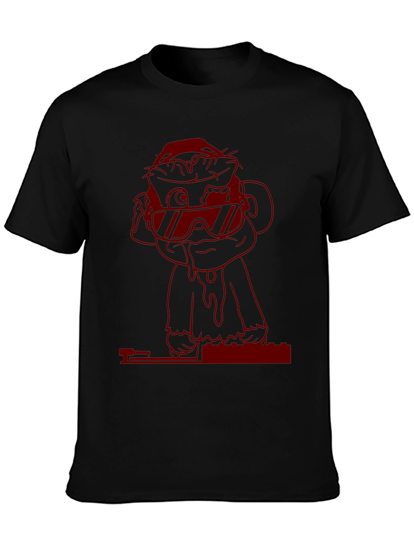 Cool Monkey DJ Graphic Tee - Black