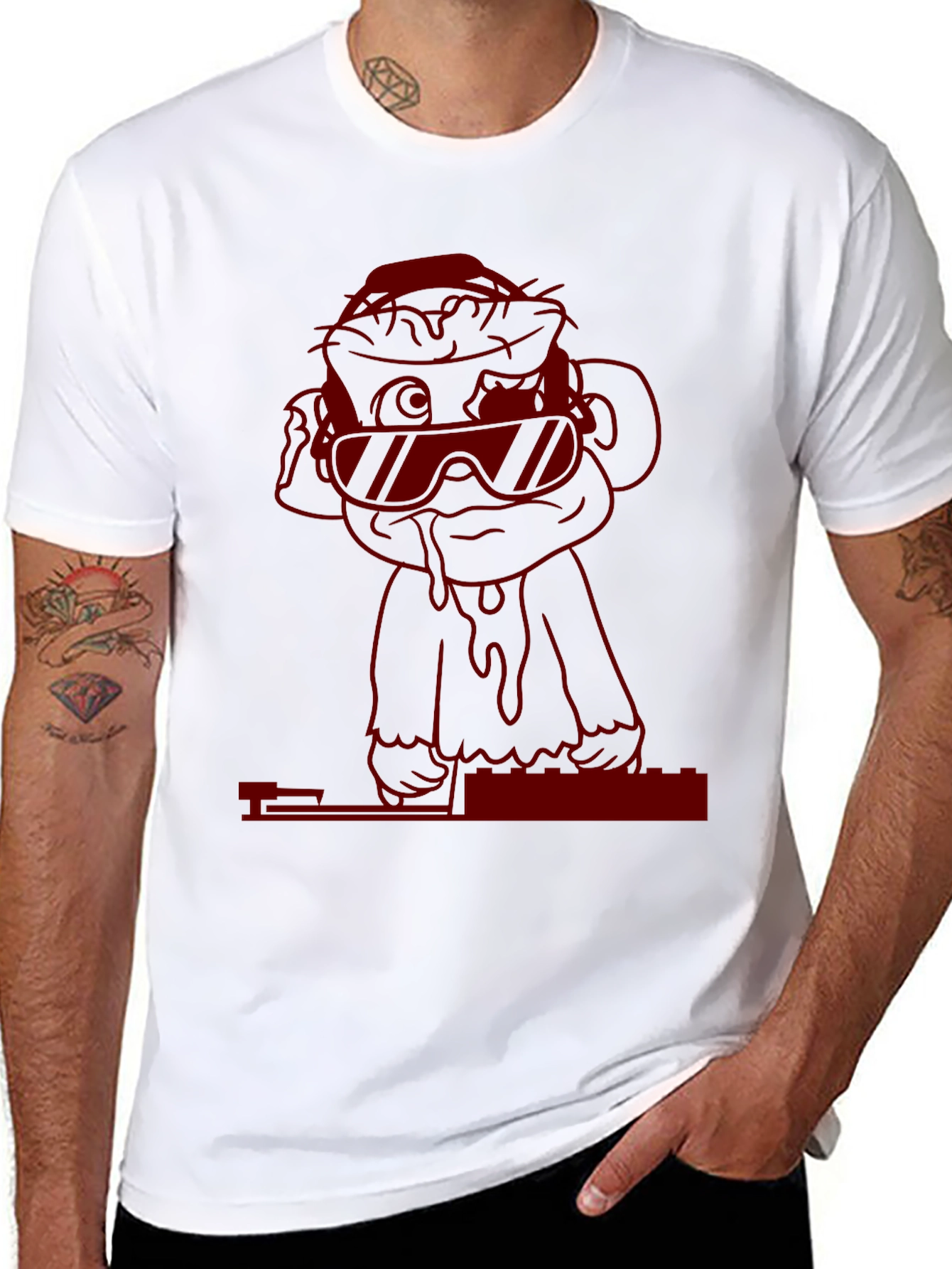 Cool Monkey DJ Graphic Tee - Black