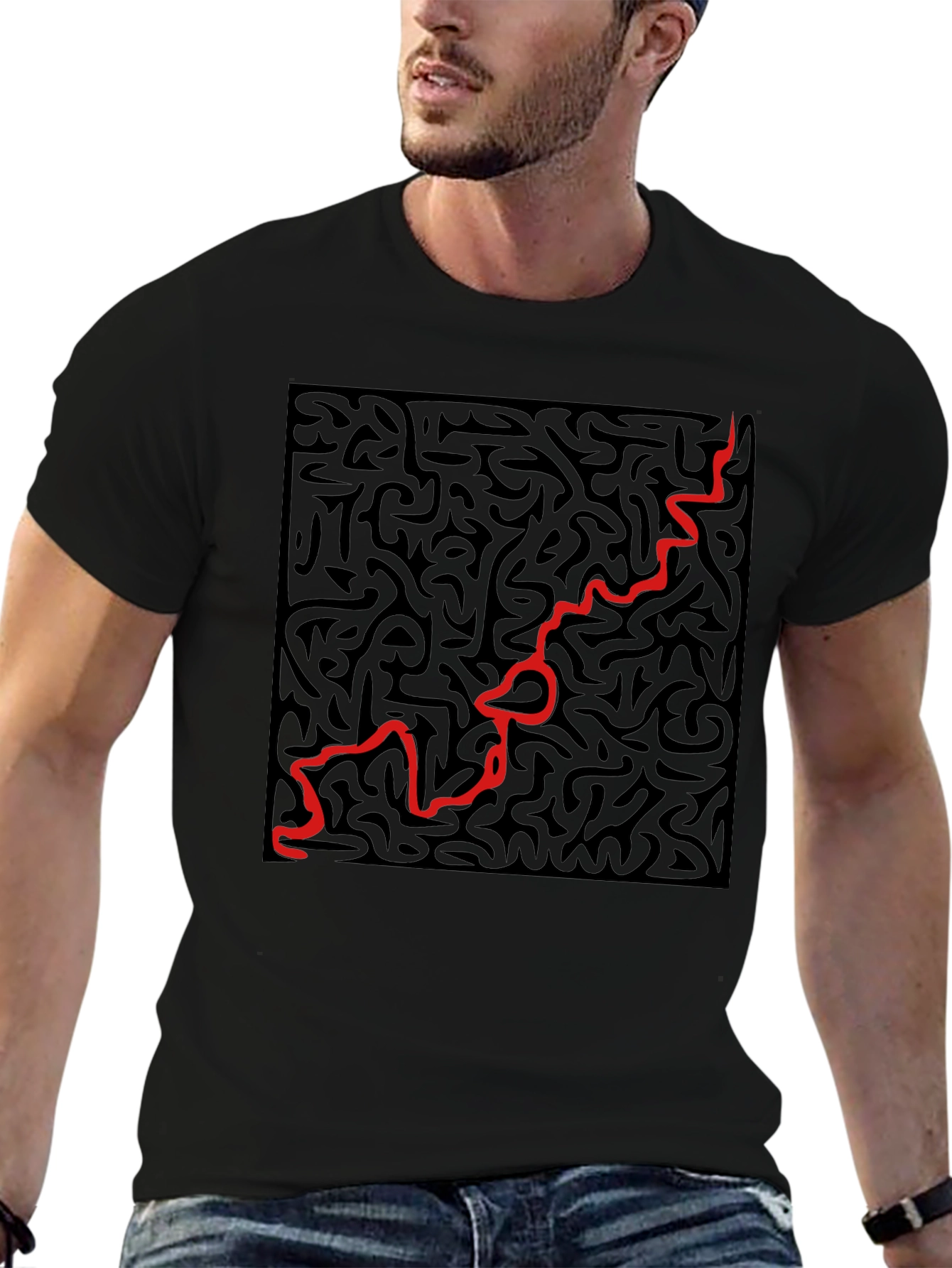 Abstract Art T-Shirt - Black Graphic Tee