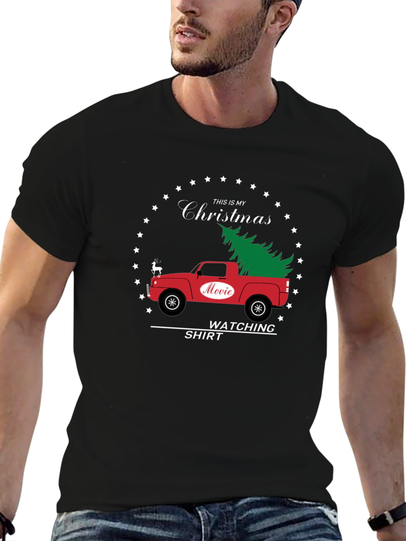 Christmas Movie Watching Shirt - Red Truck Holiday Tee