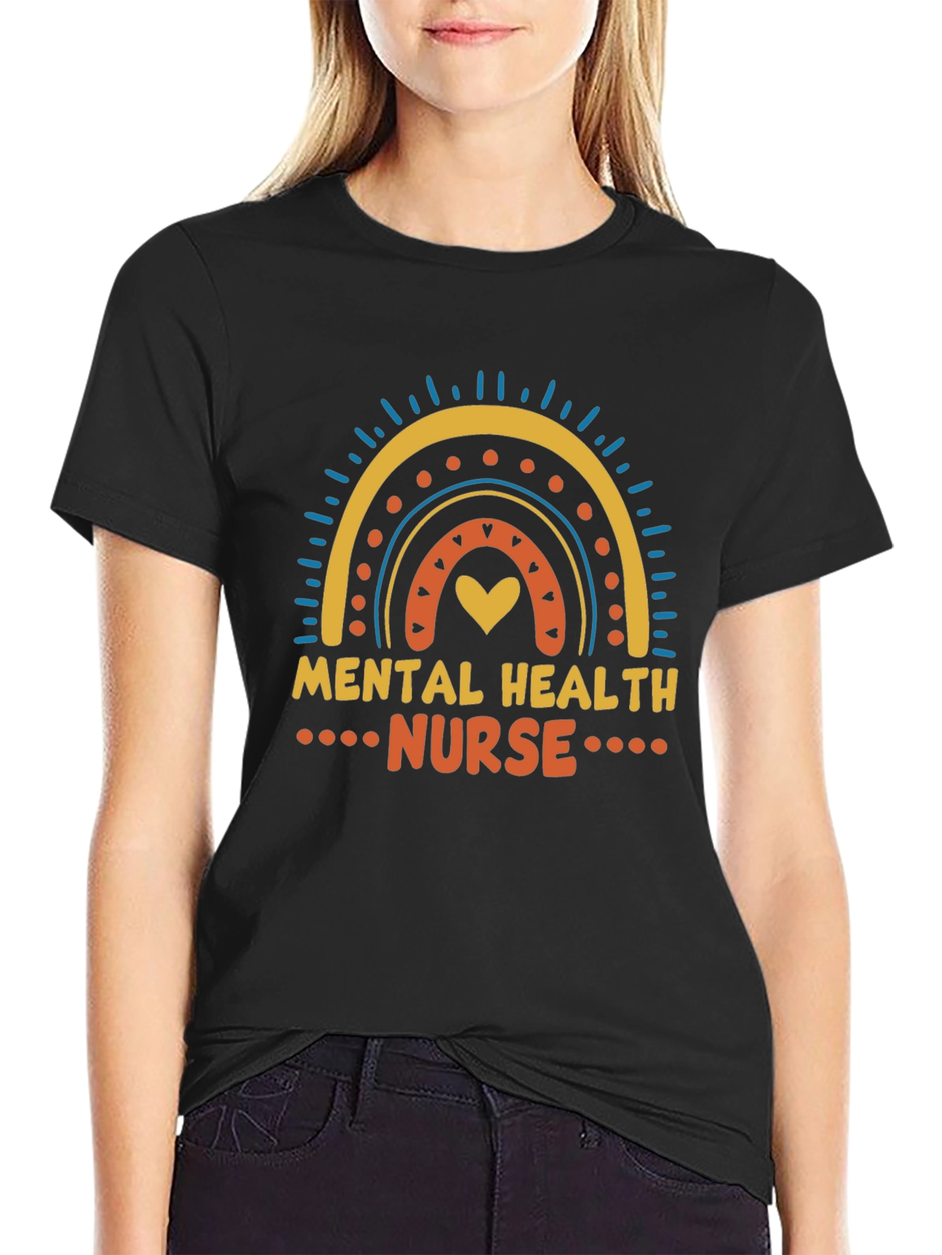 Mental Health Nurse Rainbow Graphic Tee