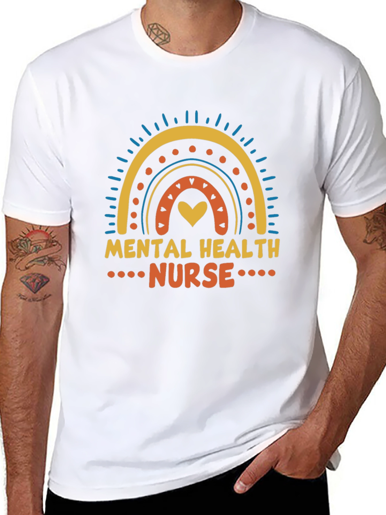 Mental Health Nurse Rainbow Graphic Tee
