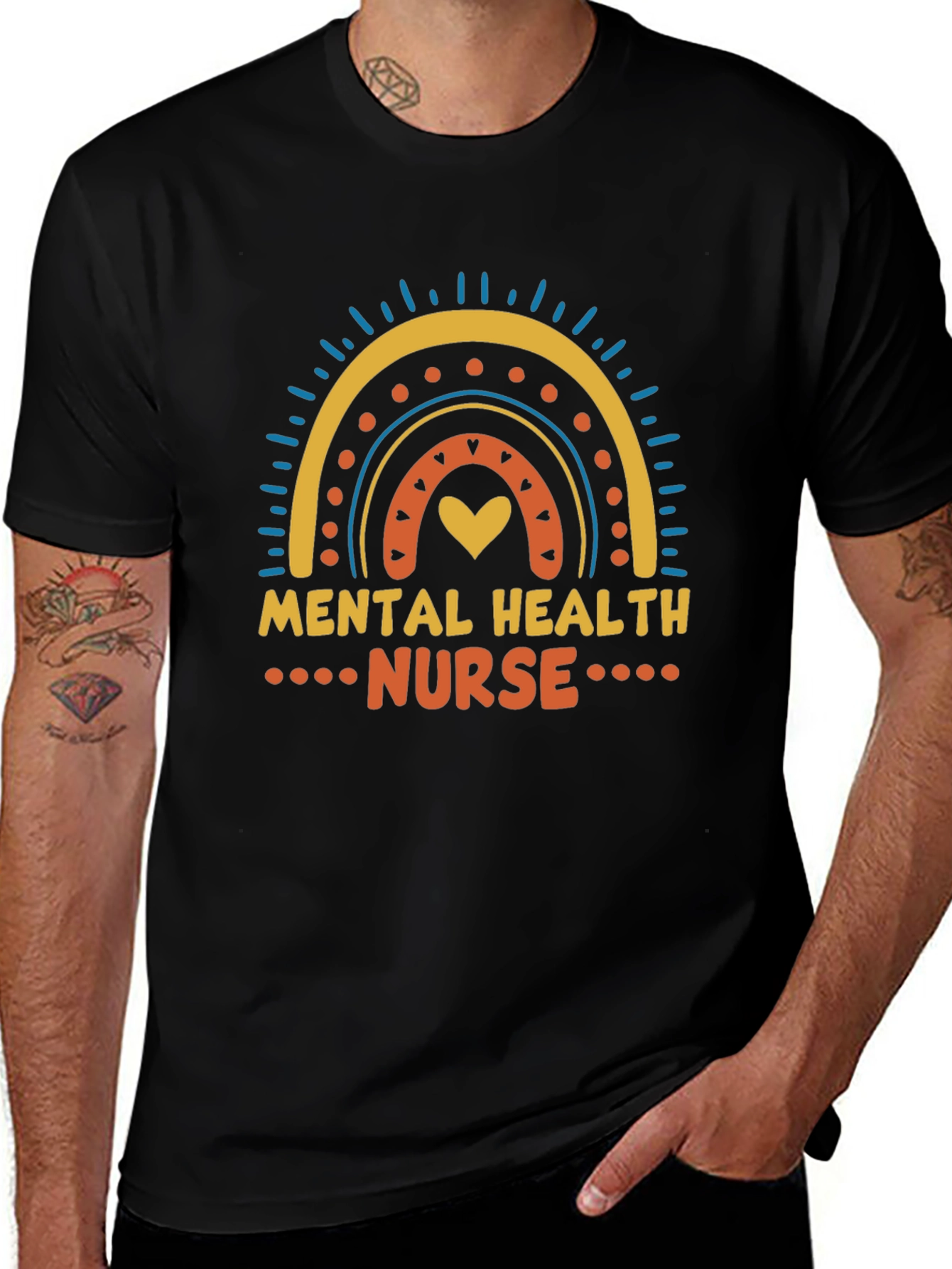 Mental Health Nurse Rainbow Graphic Tee