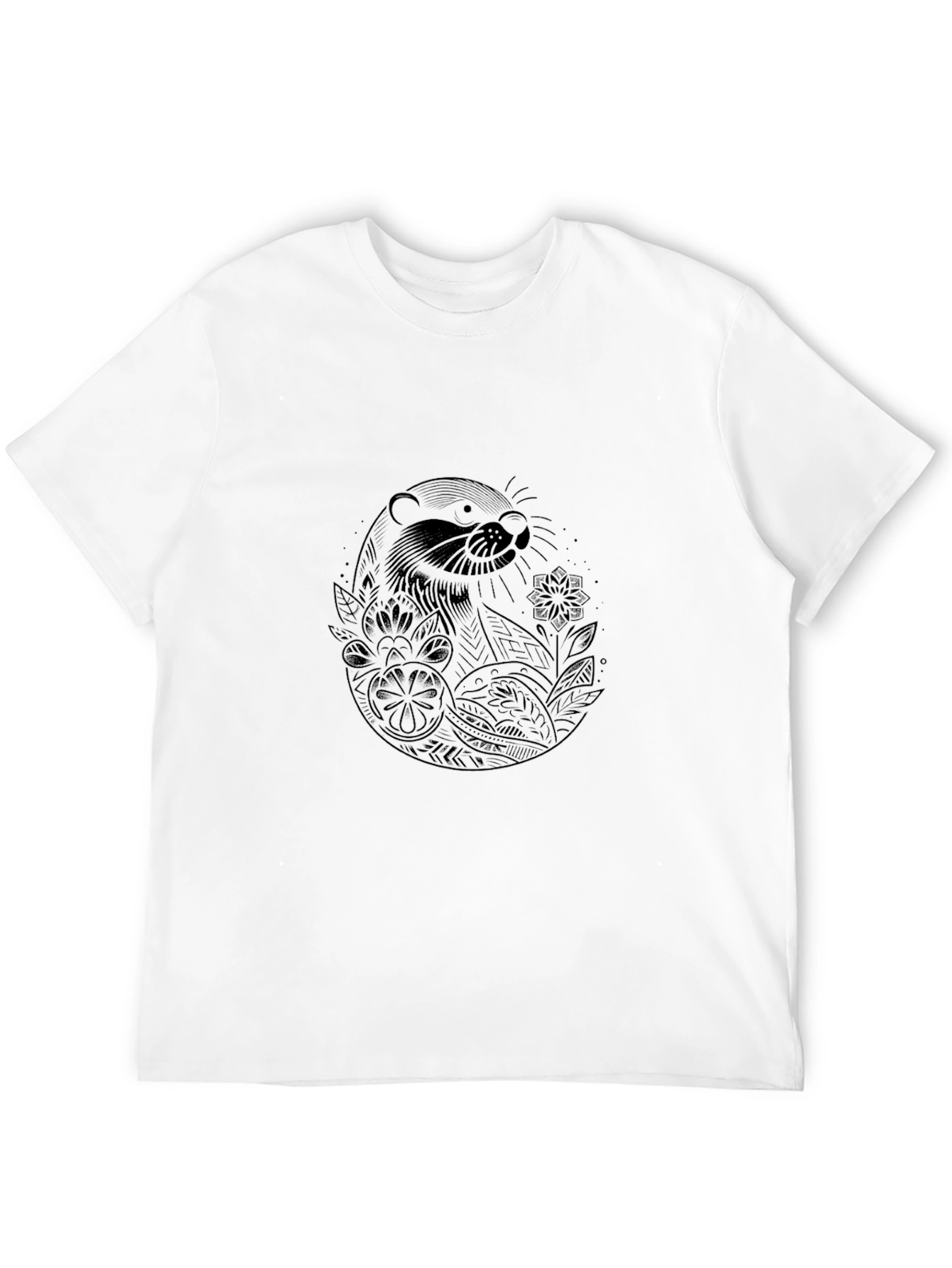 Otter Graphic Print Black T-Shirt