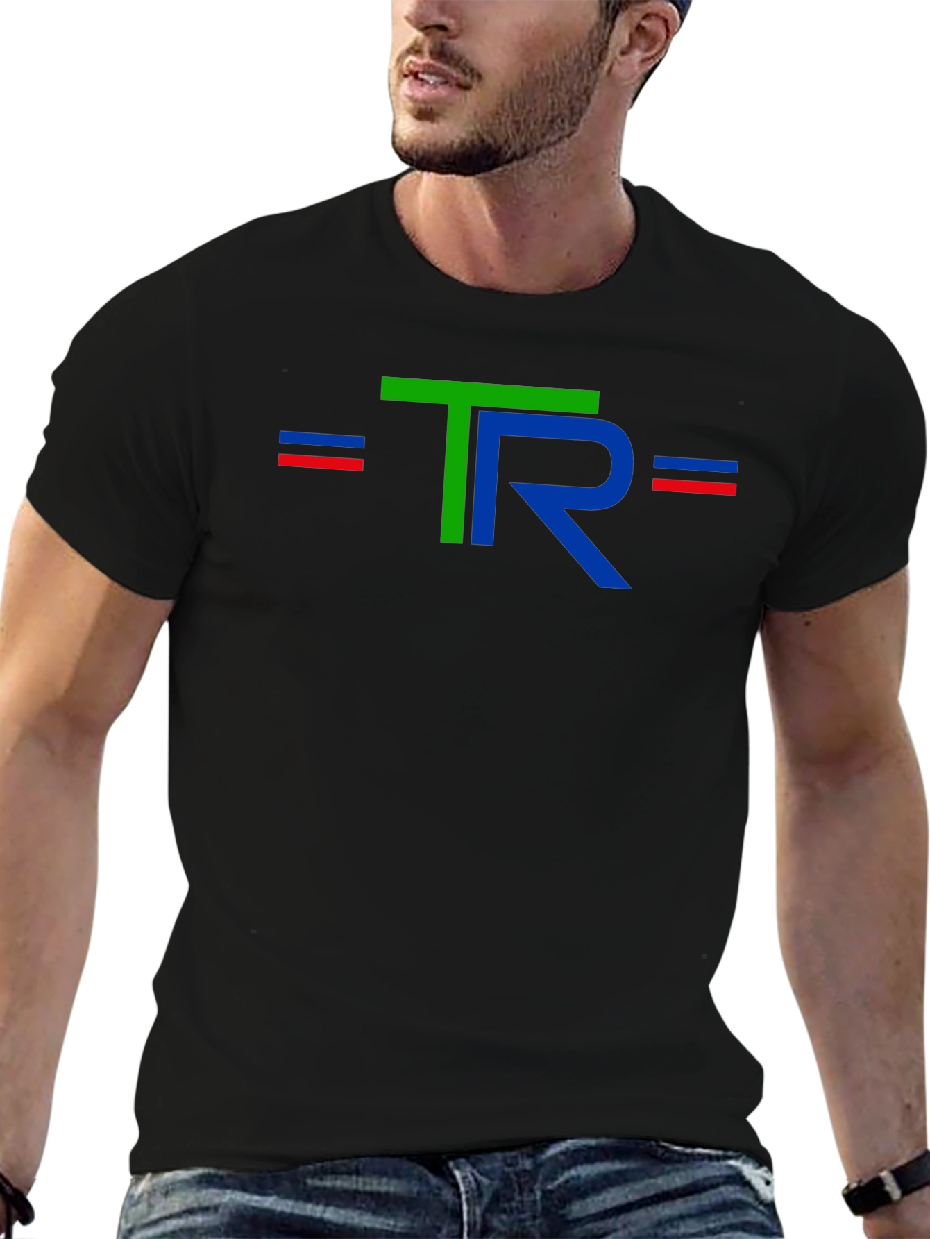 Stylish Black T-Shirt with TR Graphic Design