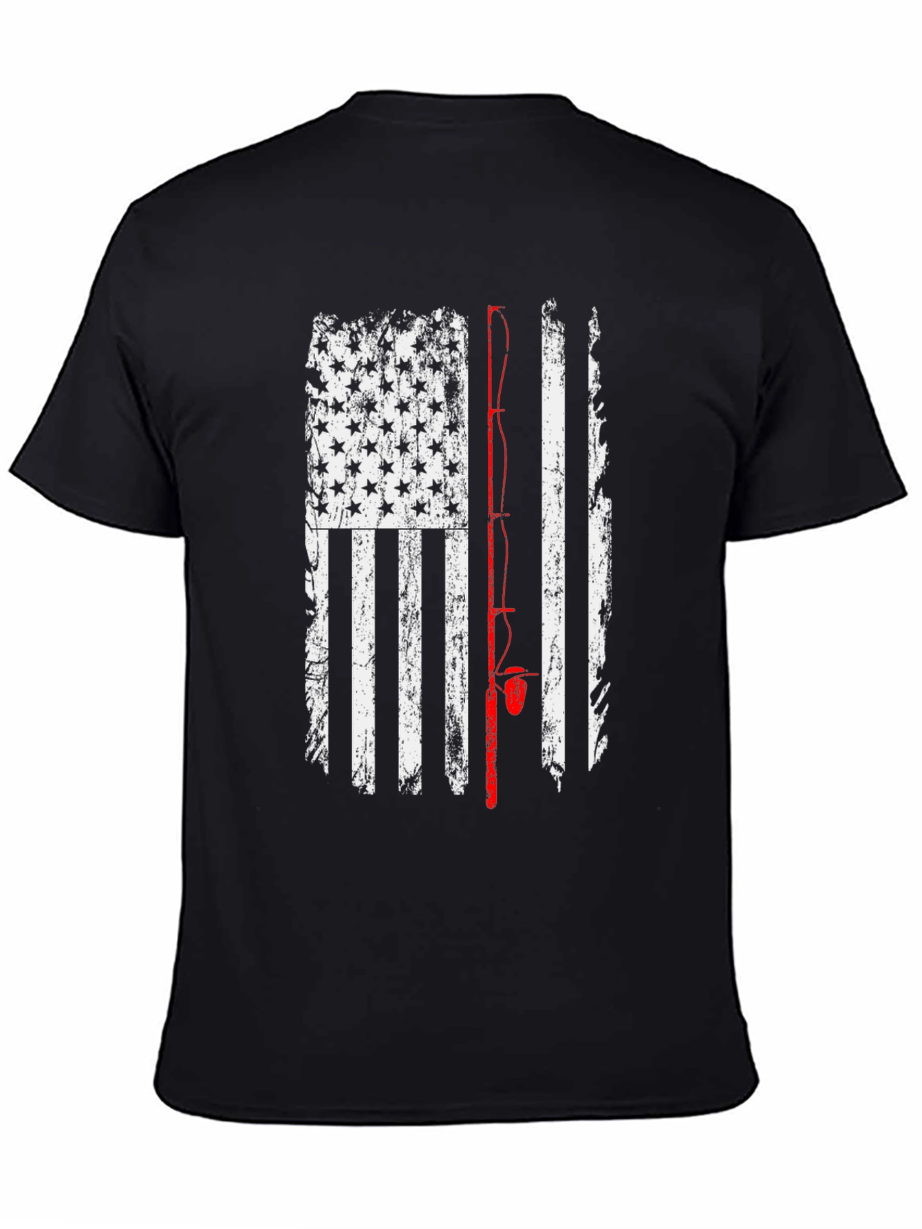 American Flag Fishing Rod T-Shirt