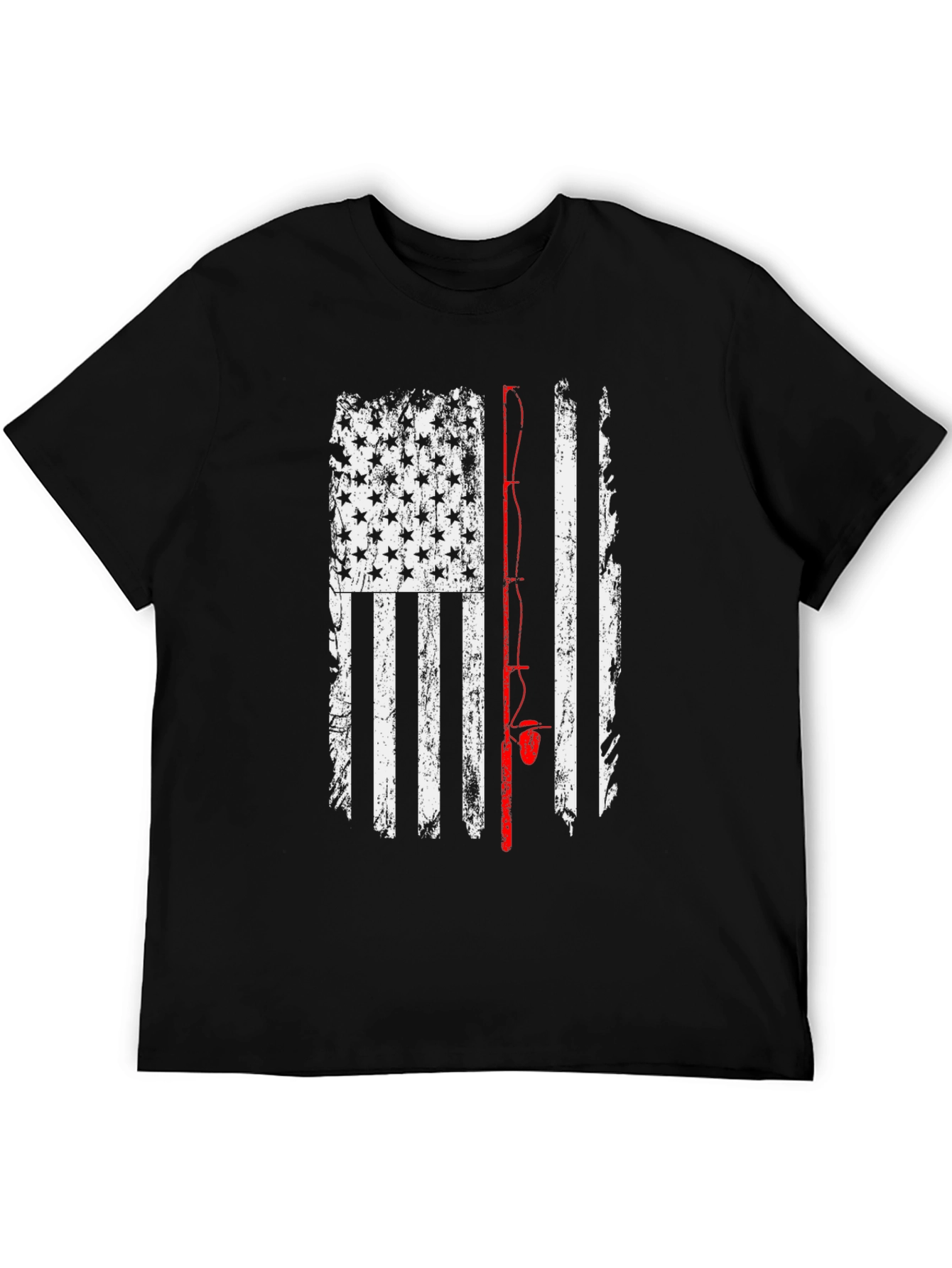 American Flag Fishing Rod T-Shirt