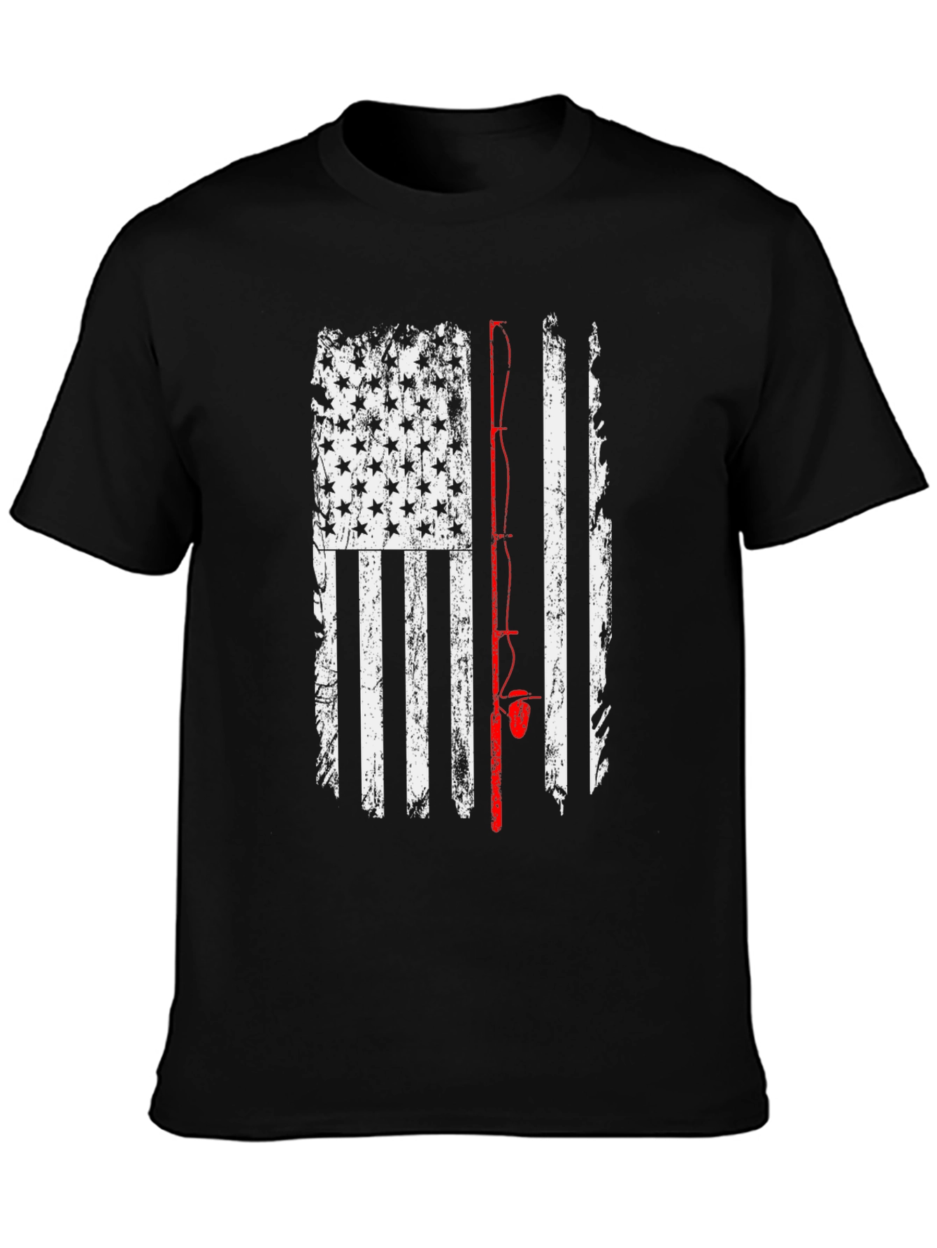 American Flag Fishing Rod T-Shirt