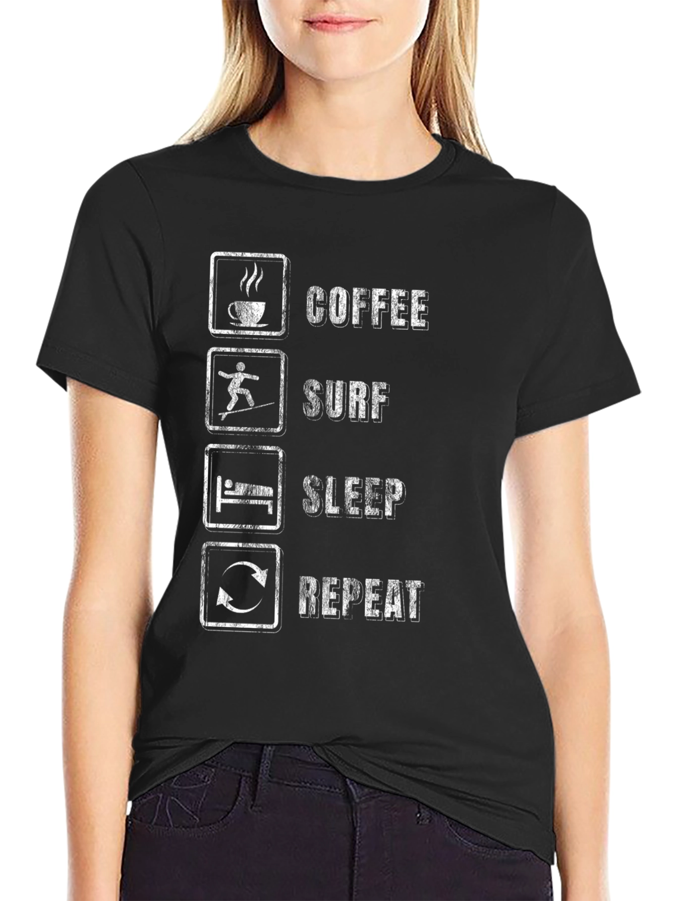 Coffee Surf Sleep Repeat Graphic Tee