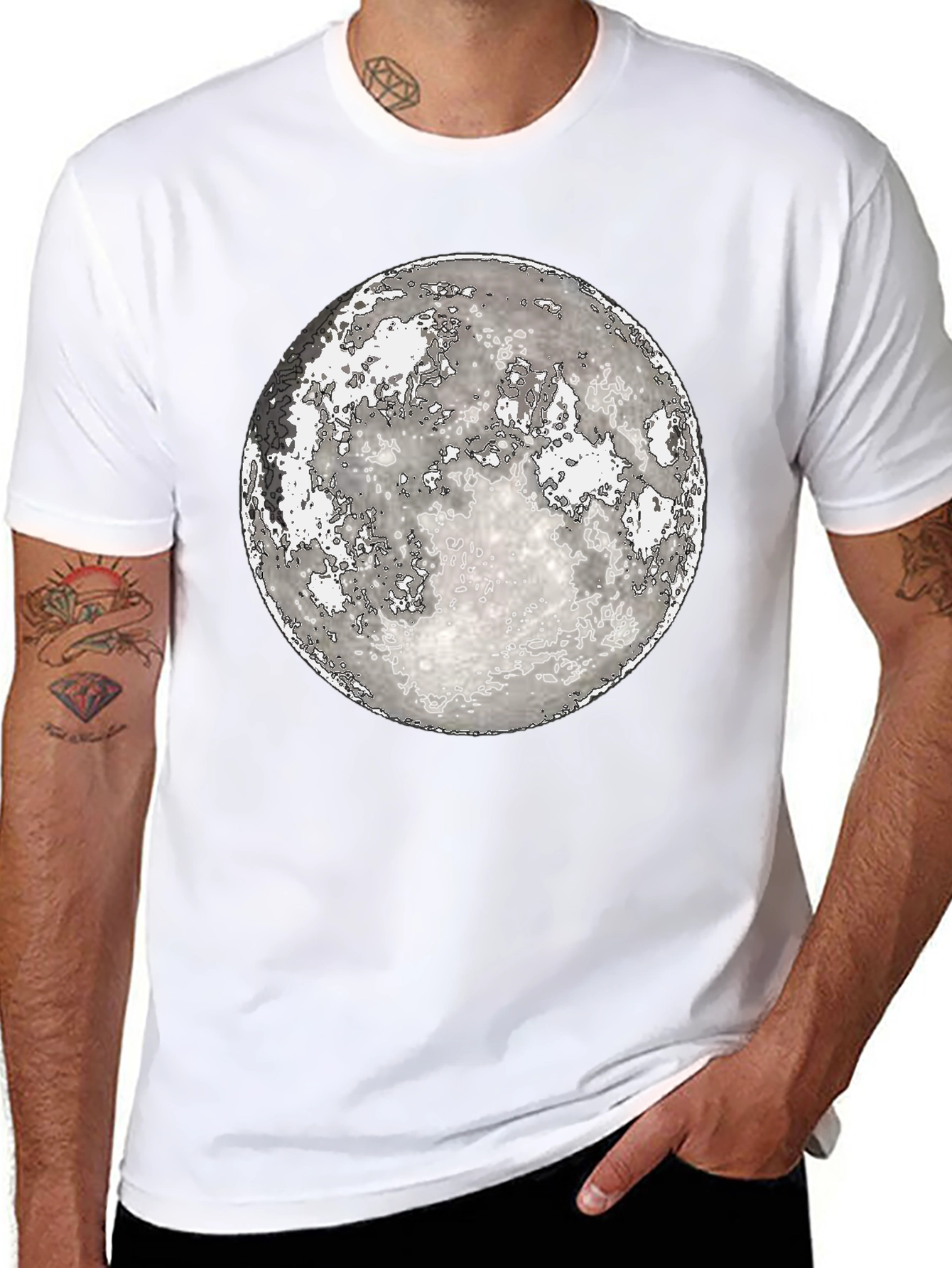 Moon Graphic Black T-Shirt