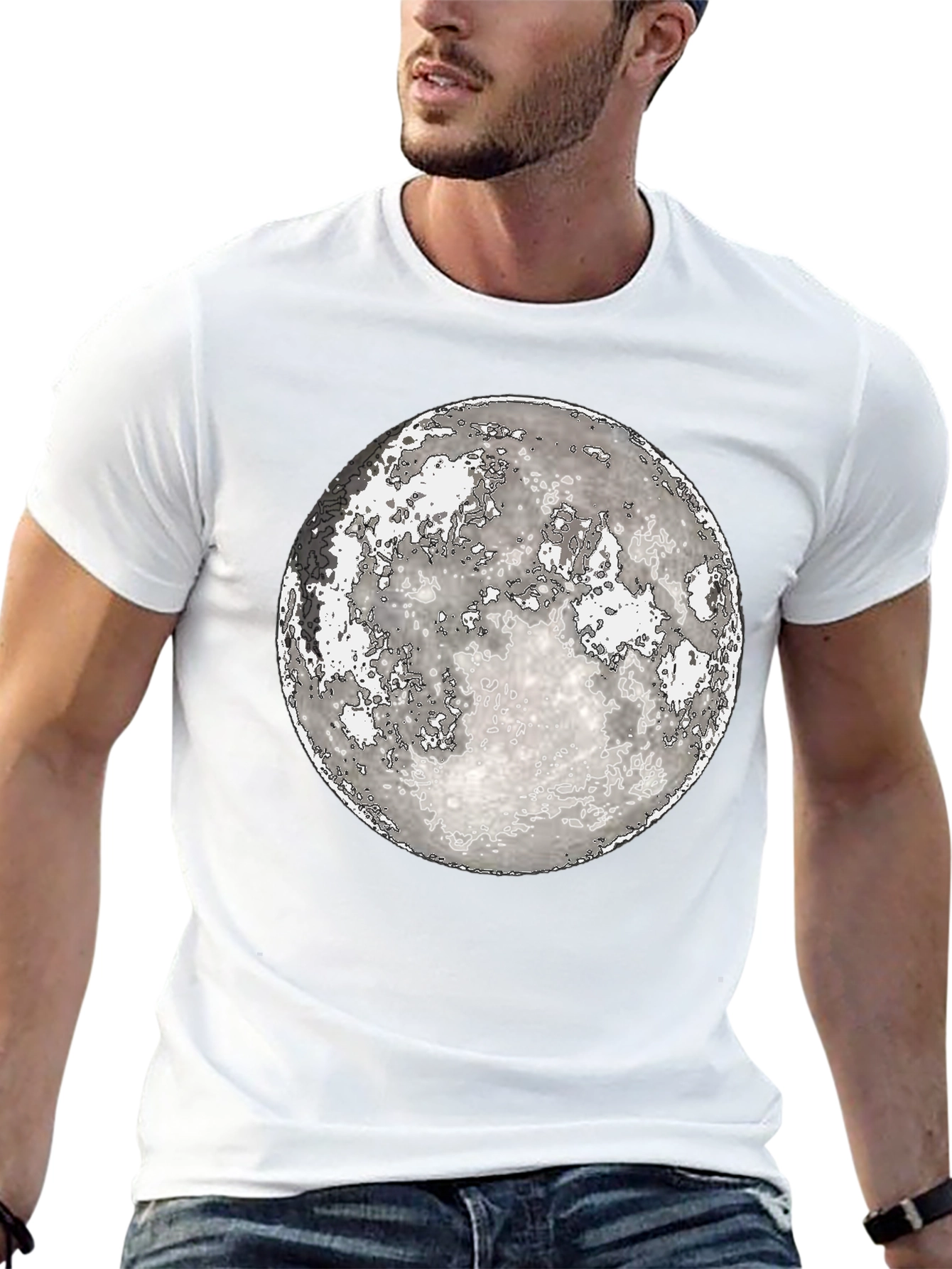 Moon Graphic Black T-Shirt
