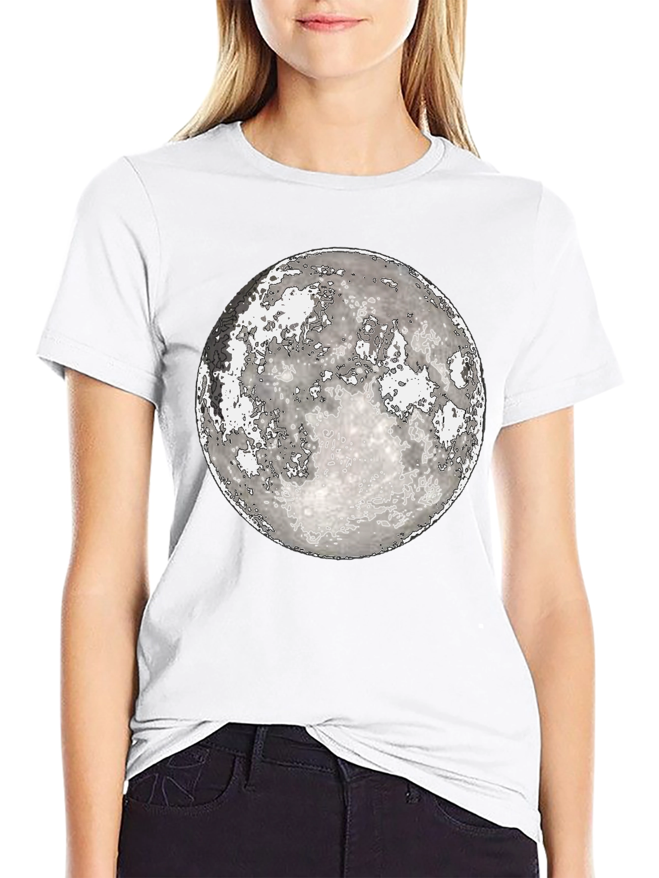Moon Graphic Black T-Shirt