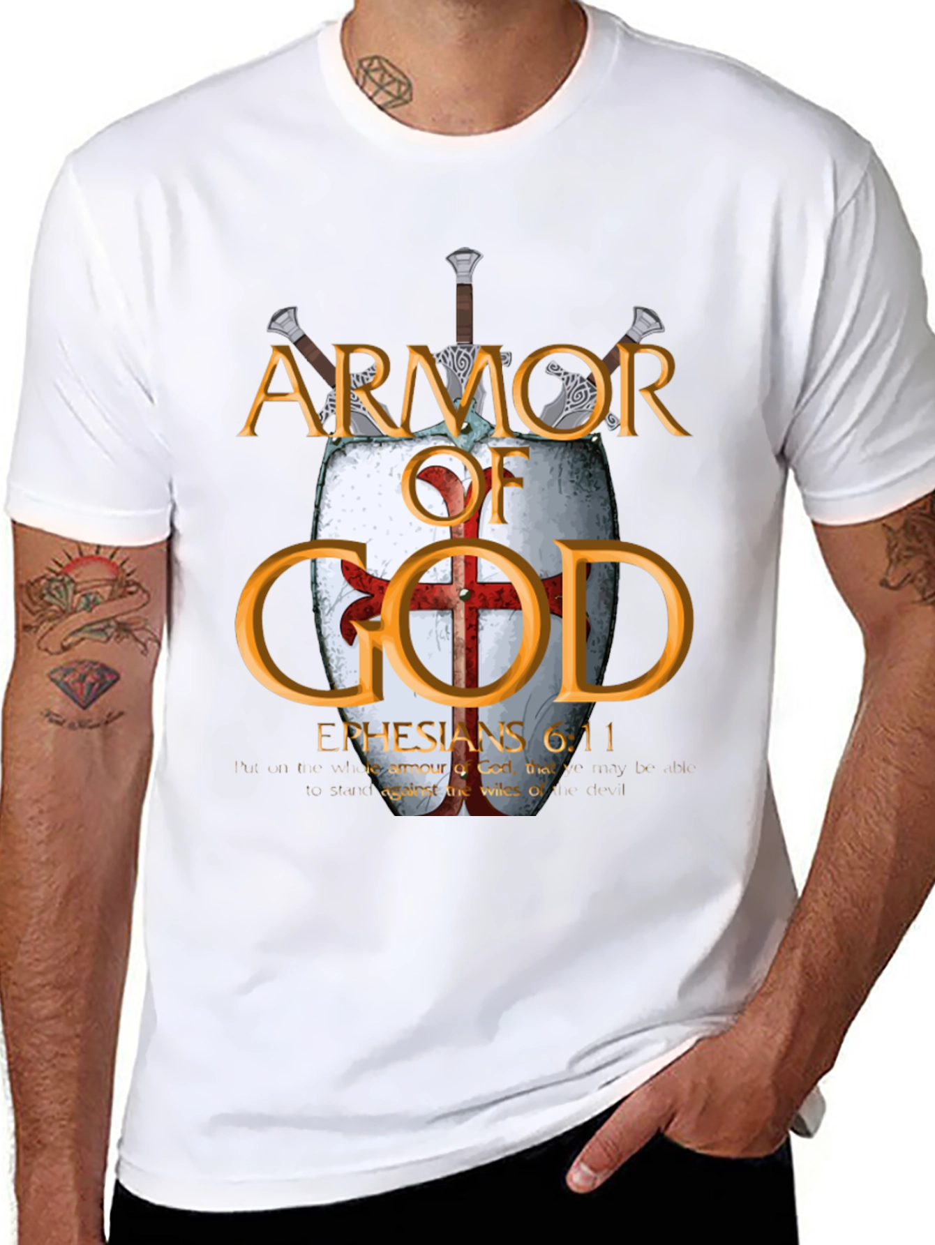 Armor of God Black T-Shirt Christian Faith Apparel