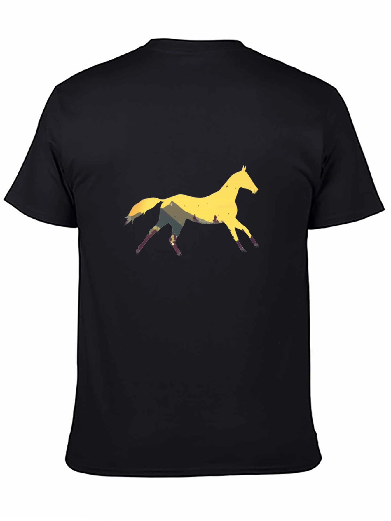 Horse Silhouette Graphic Black T-Shirt