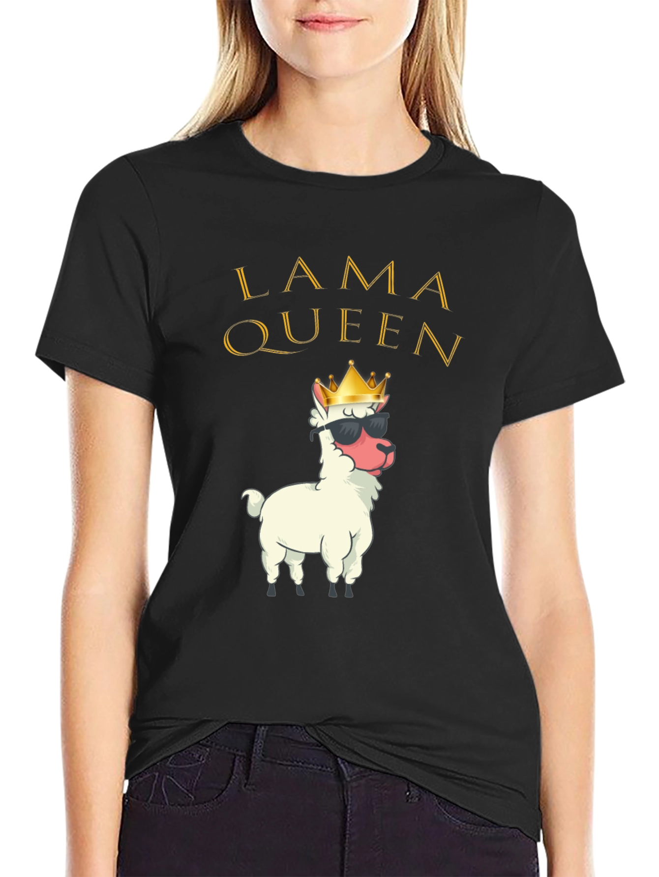 Lama Queen Graphic T-Shirt Funny Alpaca Tee