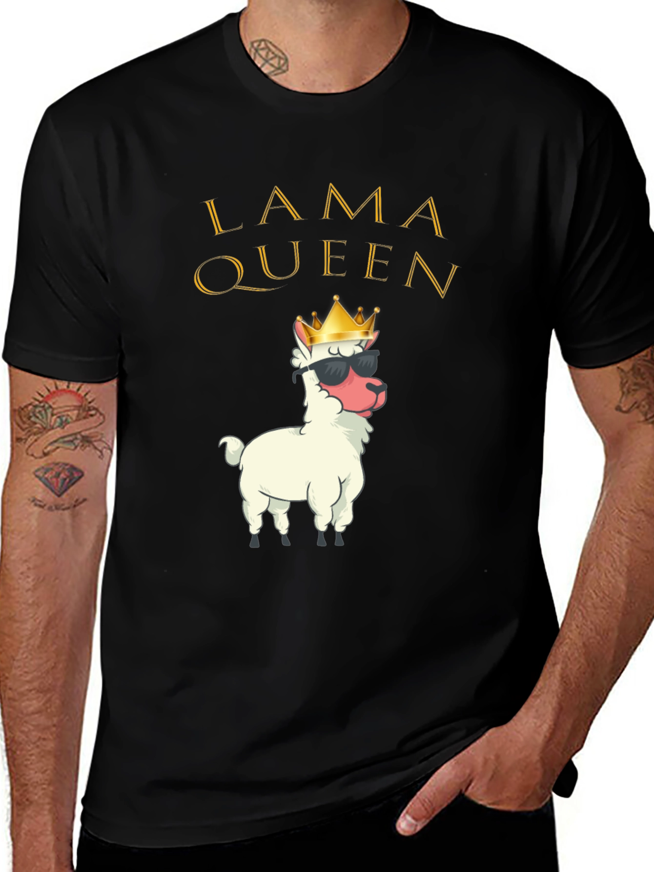 Lama Queen Graphic T-Shirt Funny Alpaca Tee