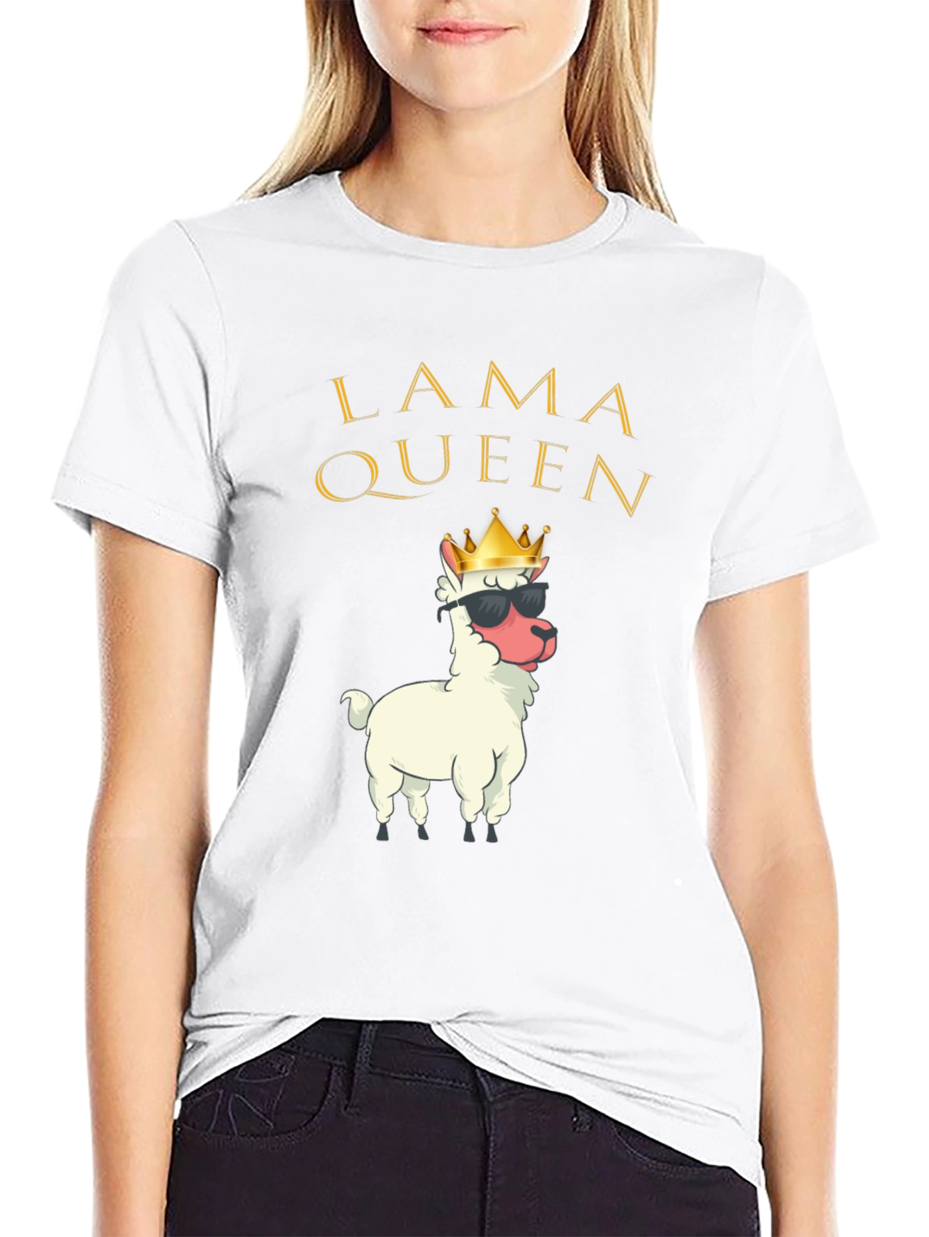 Lama Queen Graphic T-Shirt Funny Alpaca Tee