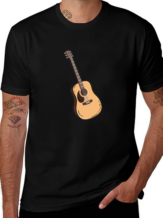 Guitar Graphic Black T-Shirt - Music Lover Tee