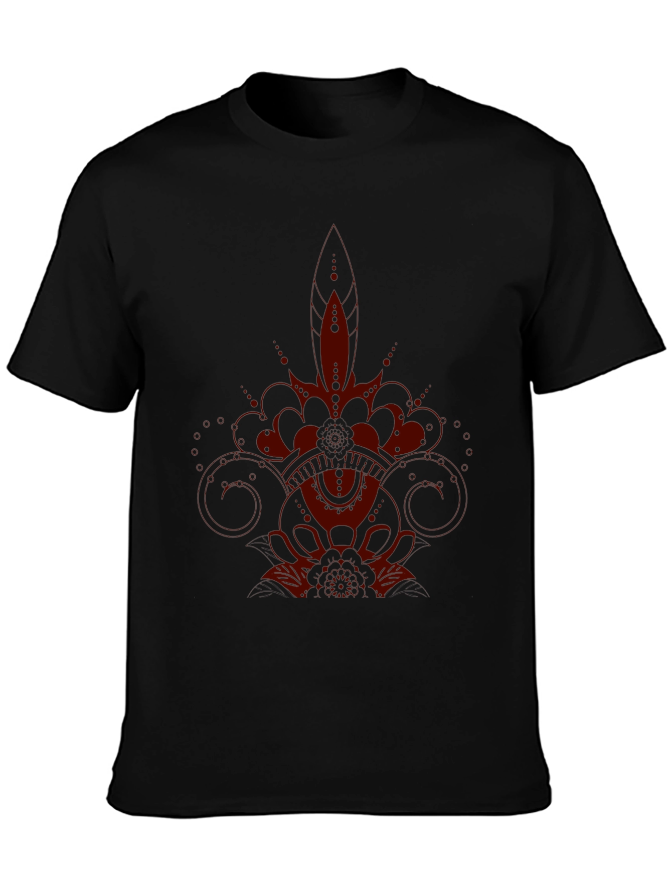 Dark Red Graphic Print Tee