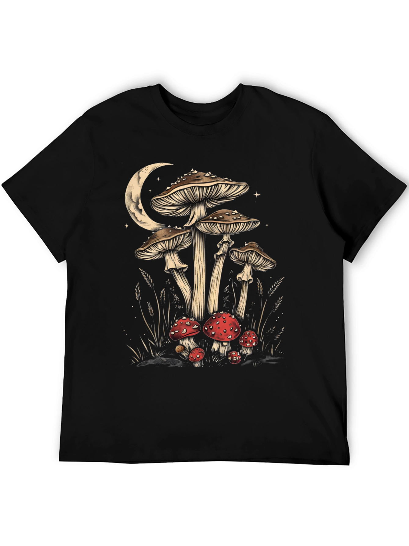 Mushroom Moon Graphic Tee - Black