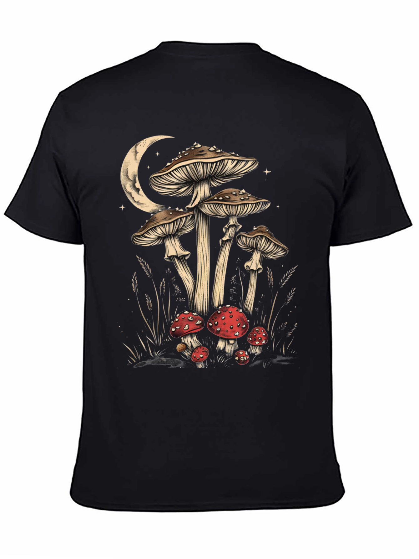 Mushroom Moon Graphic Tee - Black