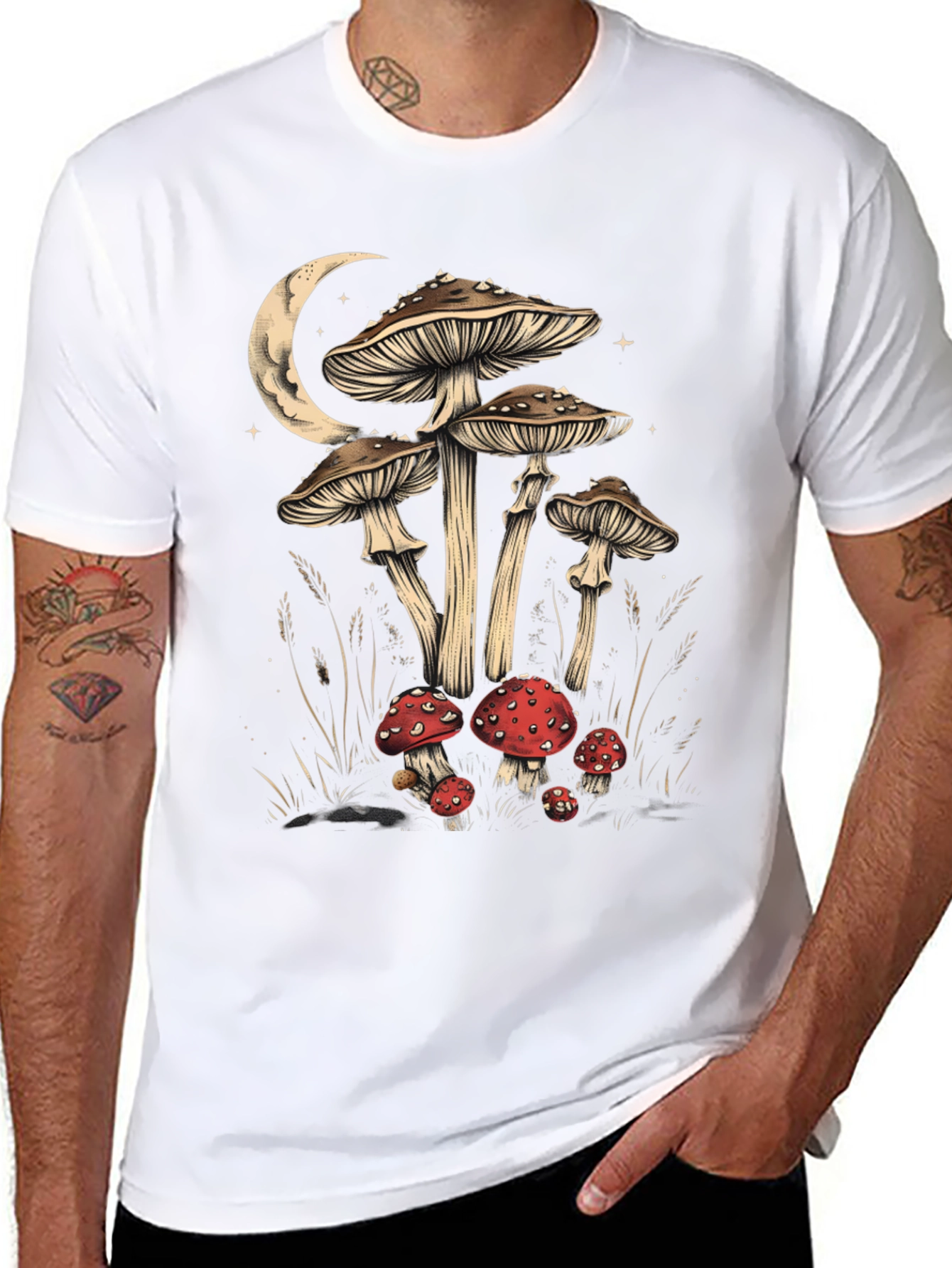 Mushroom Moon Graphic Tee - Black