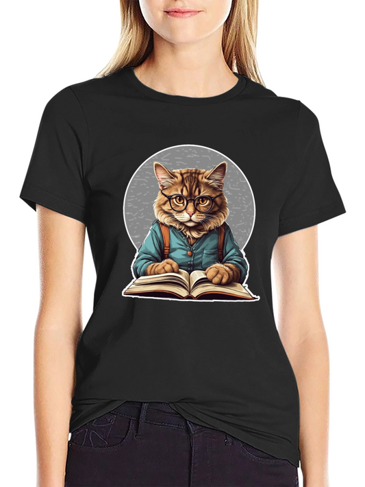 Cat Reader T-Shirt - Unique Graphic Tee