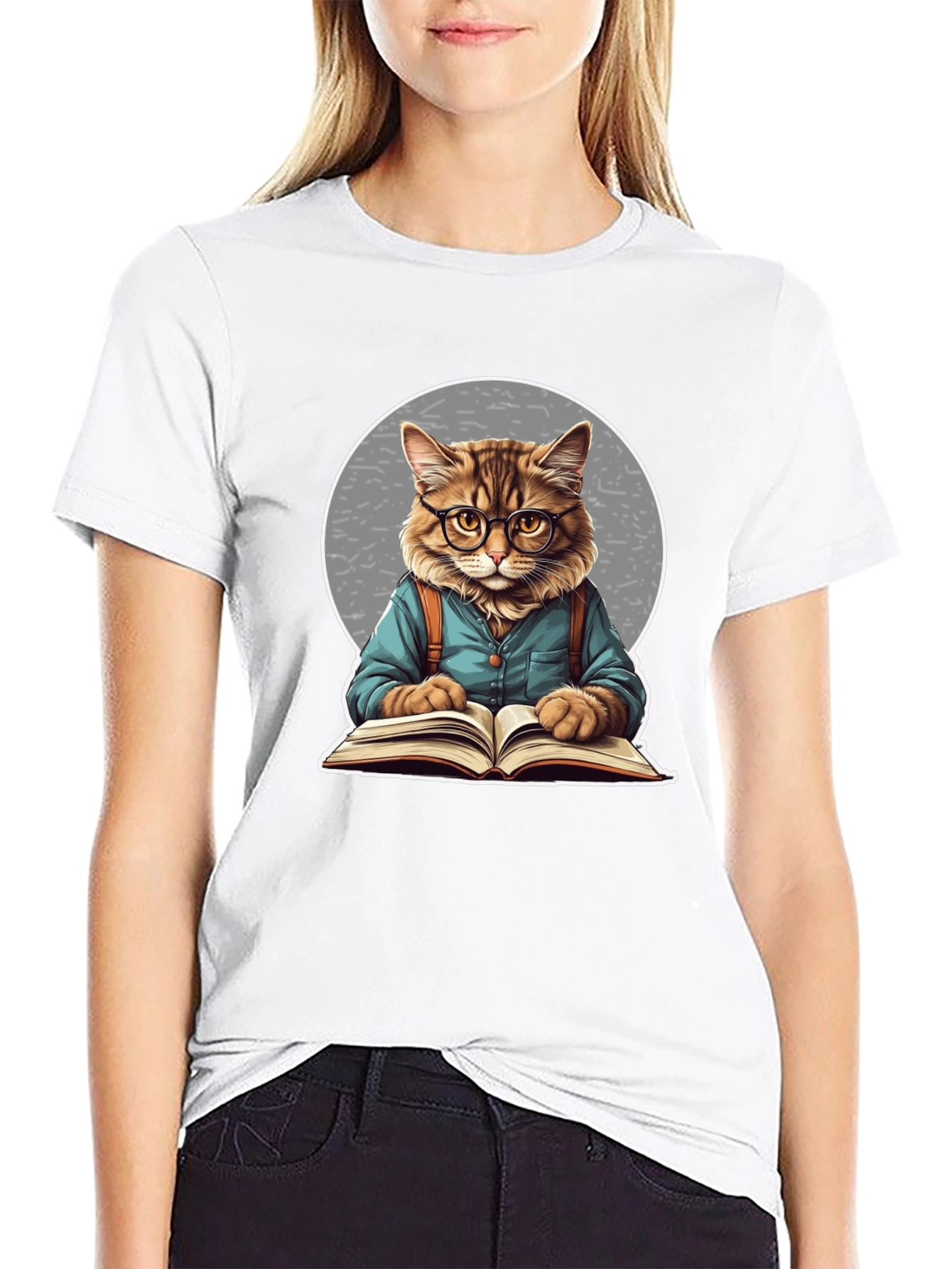 Cat Reader T-Shirt - Unique Graphic Tee