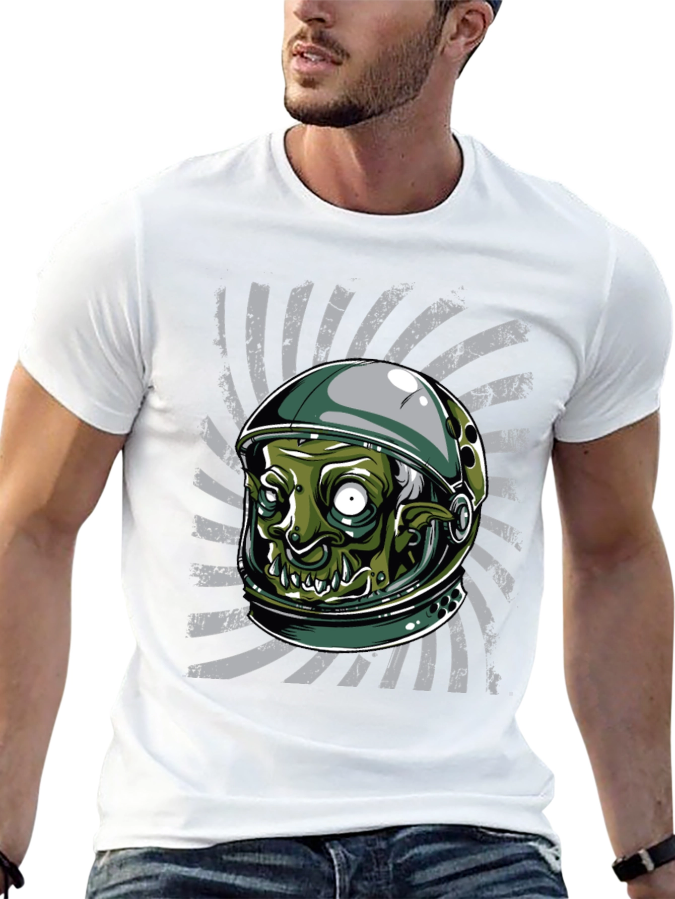 Zombie Astronaut Graphic T-Shirt - Sci-Fi Style