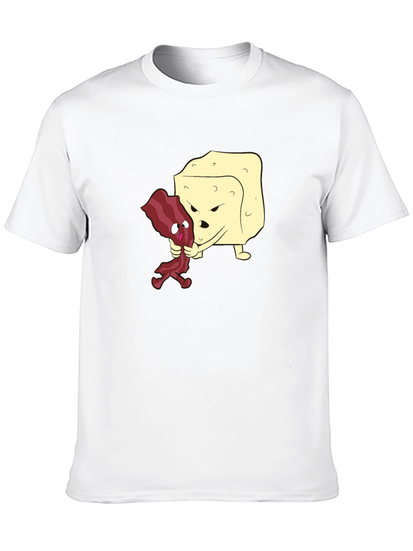 Funny Bacon vs Cheese Black T-Shirt