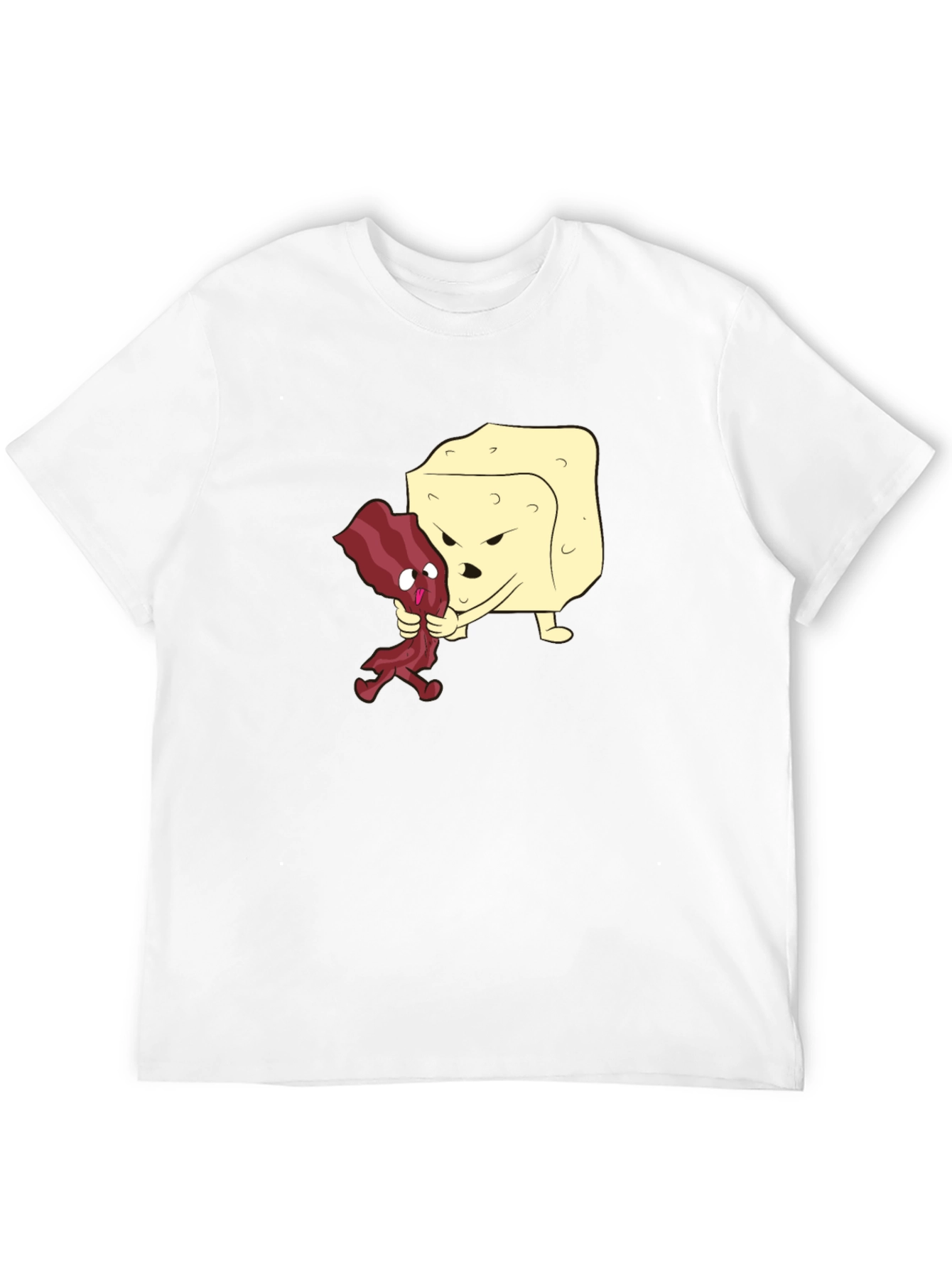 Funny Bacon vs Cheese Black T-Shirt