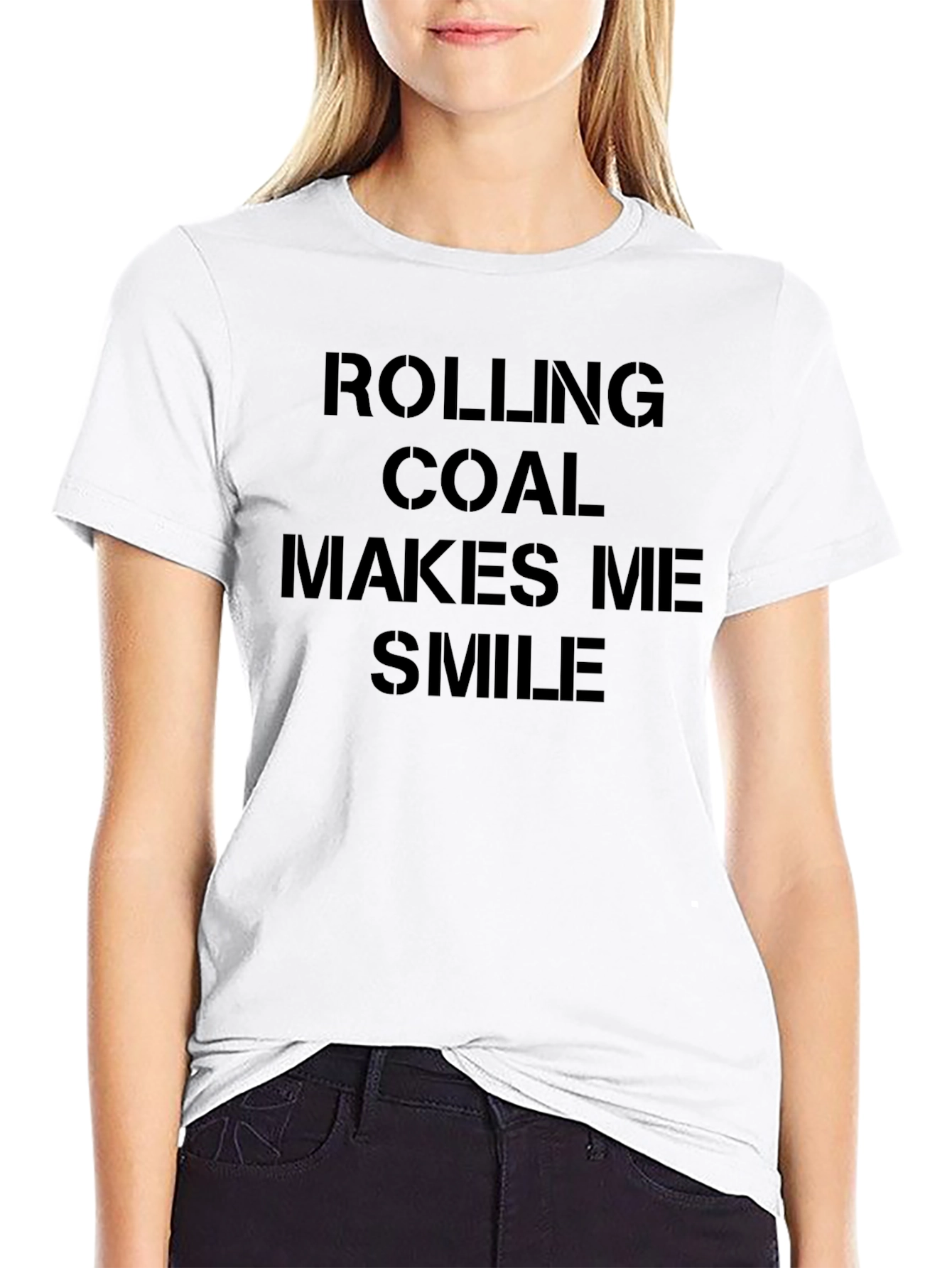 Rolling Coal Makes Me Smile Black T-Shirt