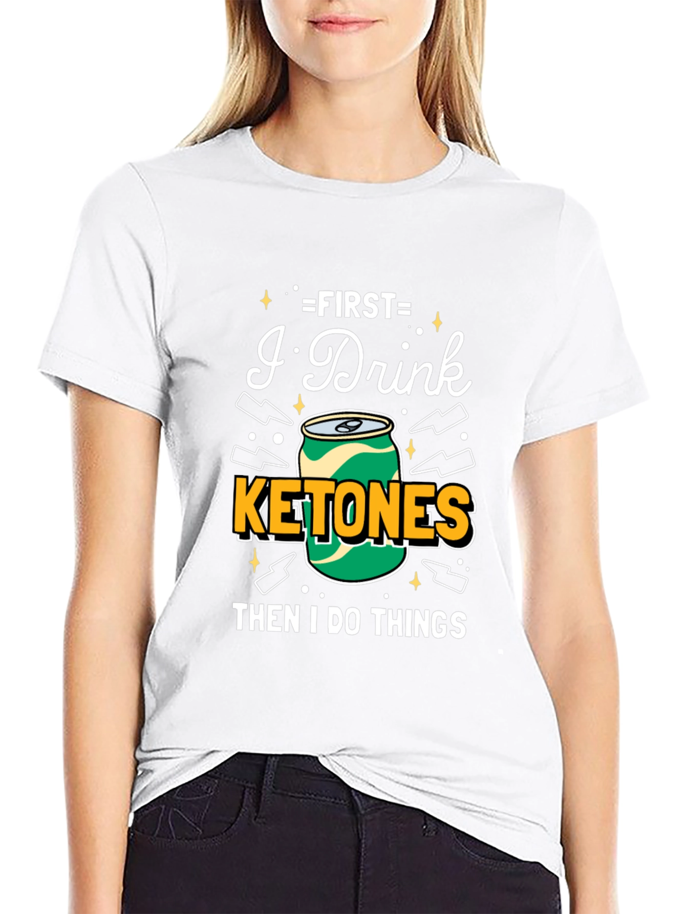 First I Drink Ketones T-Shirt - Black Graphic Tee